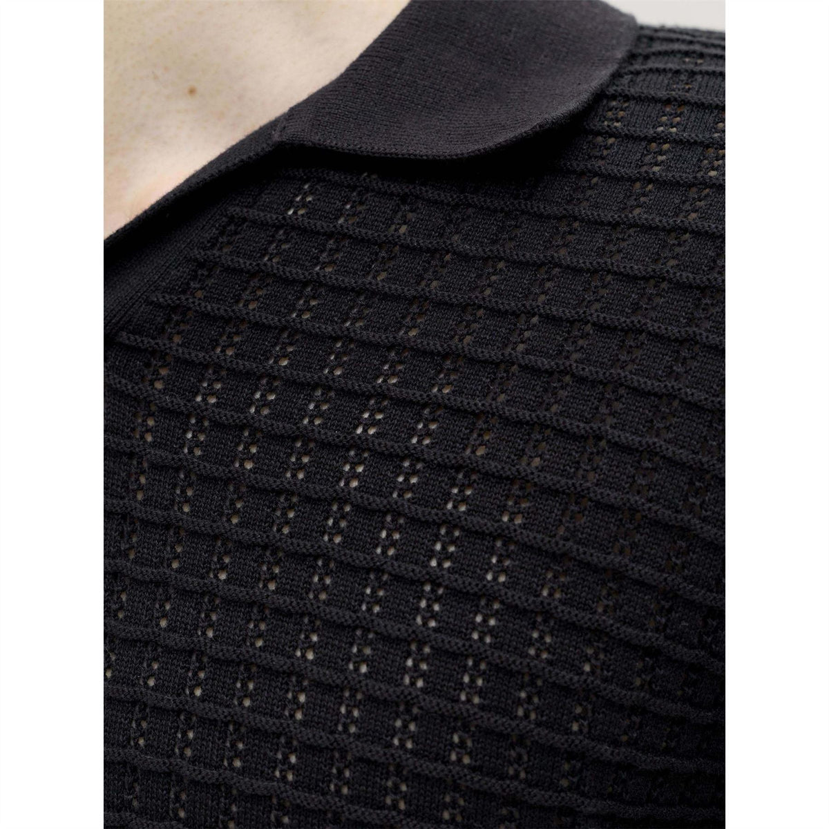 Jack and Jones Jornantucket Knit Split Neck Cotton Polo Shirt