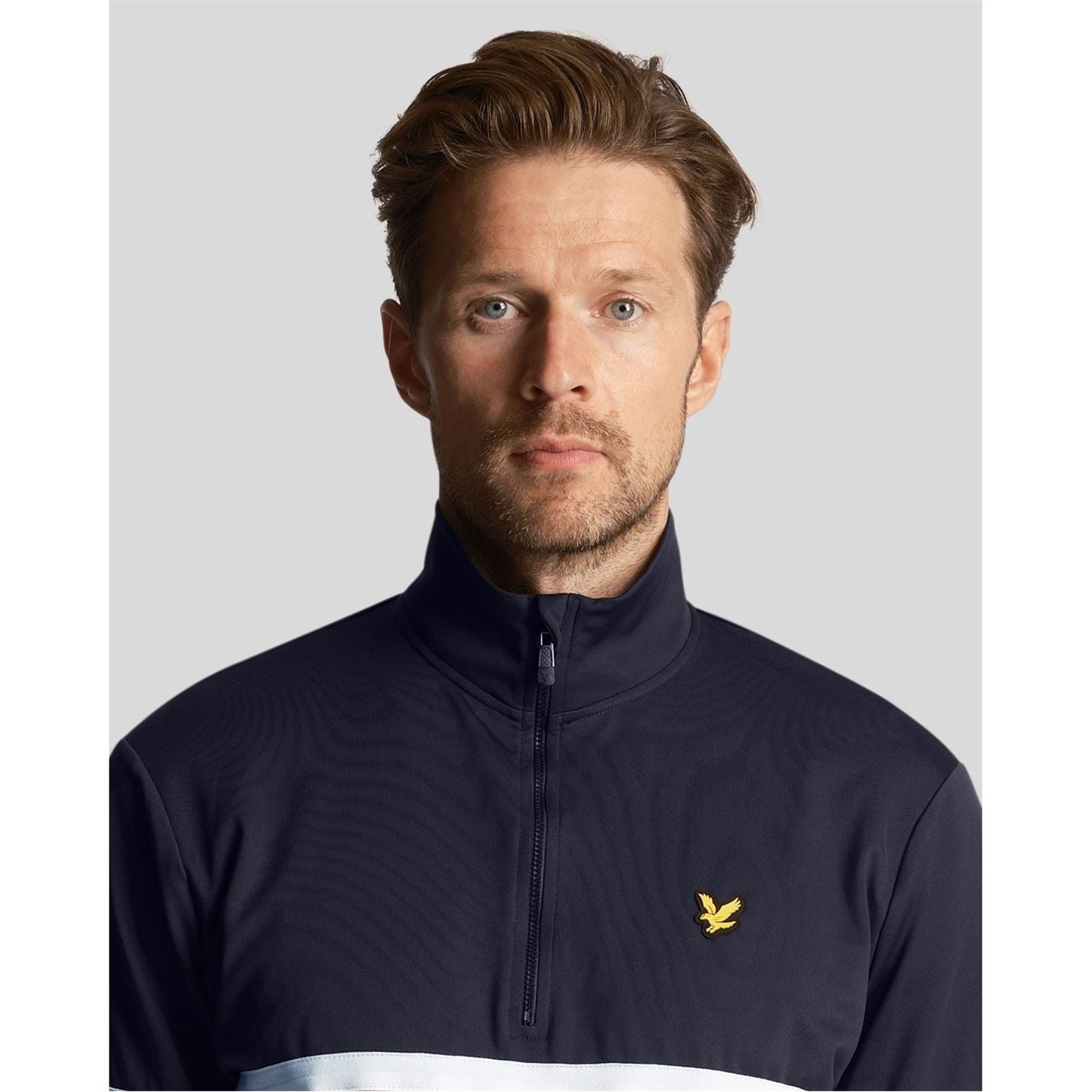 Lyle and Scott Color Block Zip Neck Regular Fit Sweatshirt
