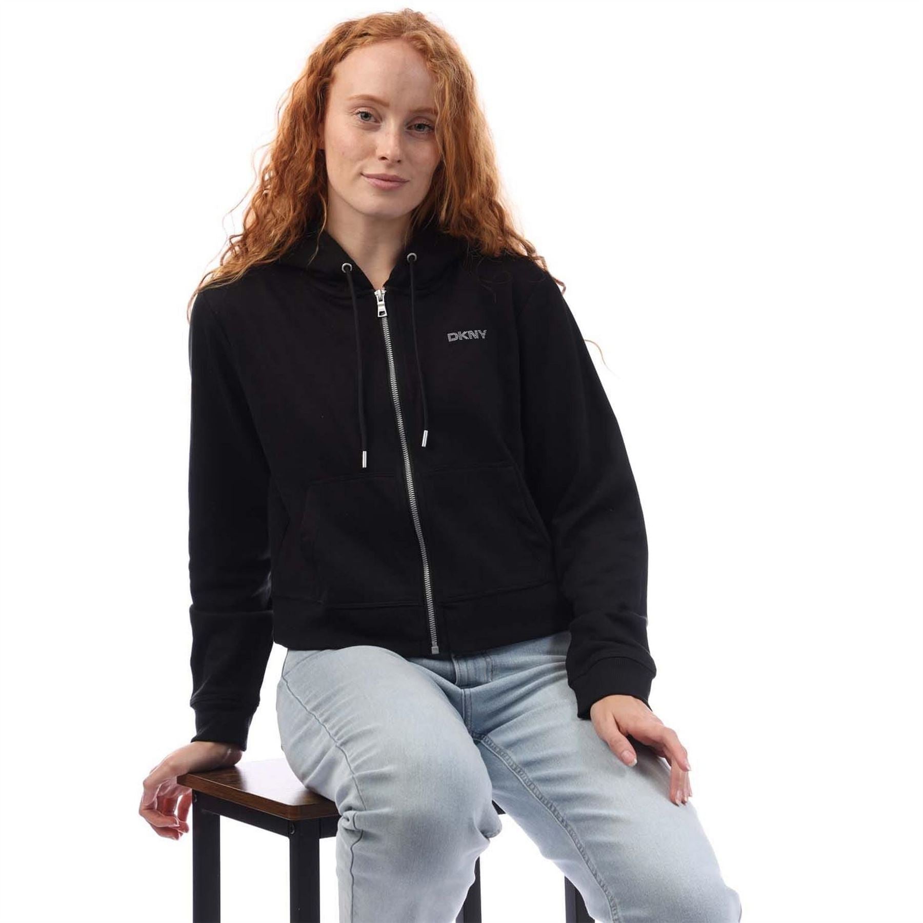 DKNY Stud Logo Full Zip Hoody