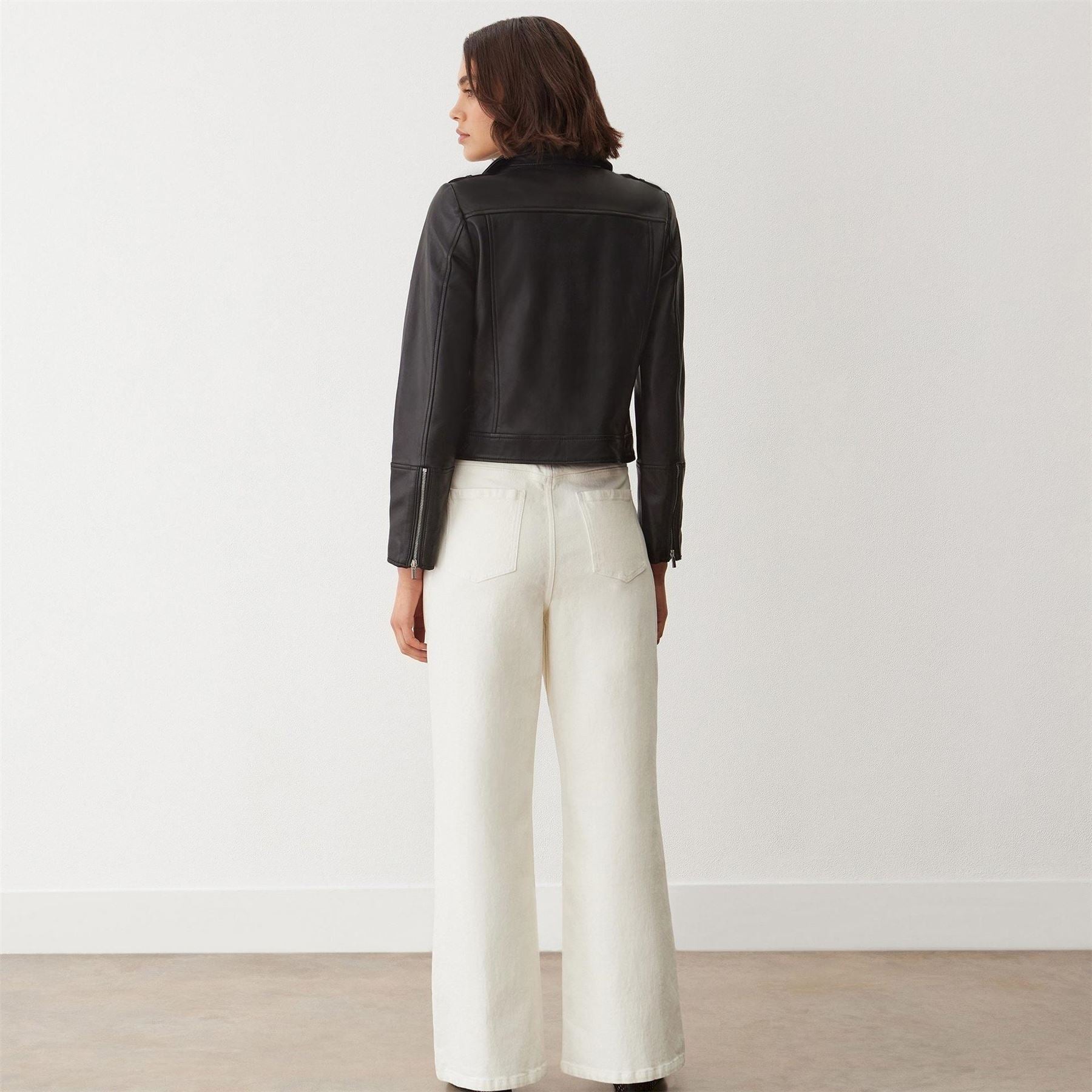Finery Faith Leather Long Sleeve Biker Jacket
