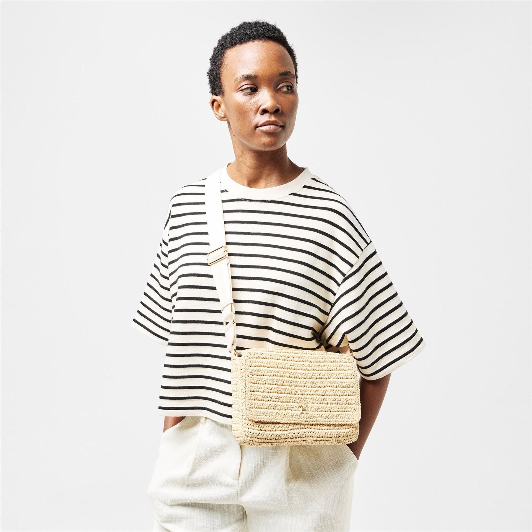 Tommy Hilfiger Spring Ribbed Cross Body with Detachable Strap