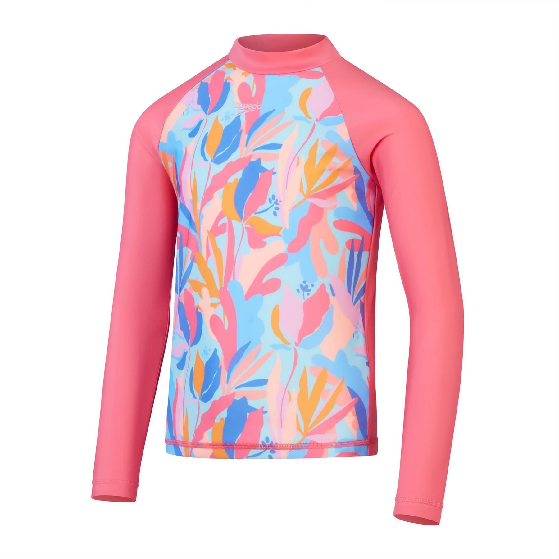 Speedo Mock Neck Raglan Sleeve Athletic Jersey Top