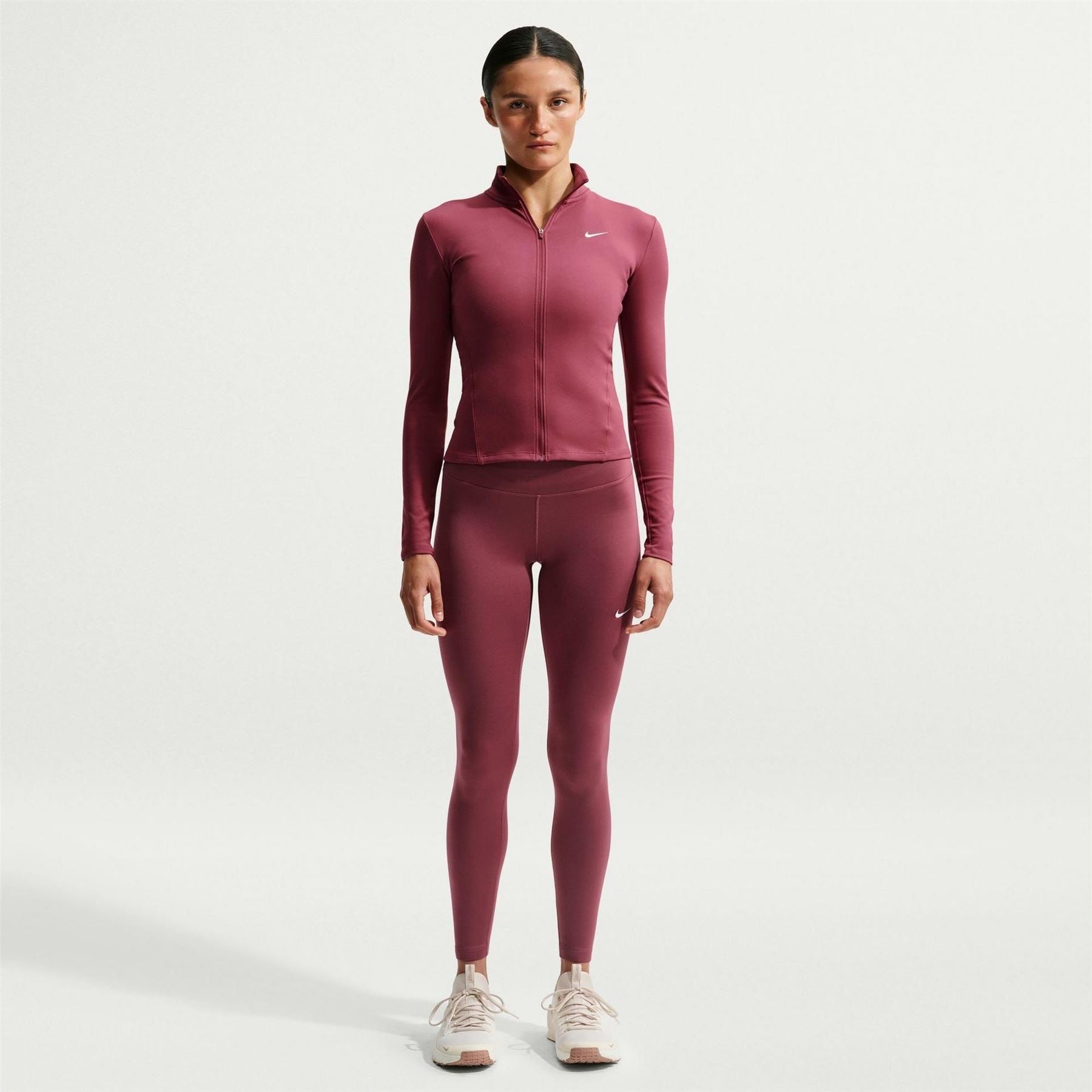 Nike Solid Patterned Full Zipper Running Jacket