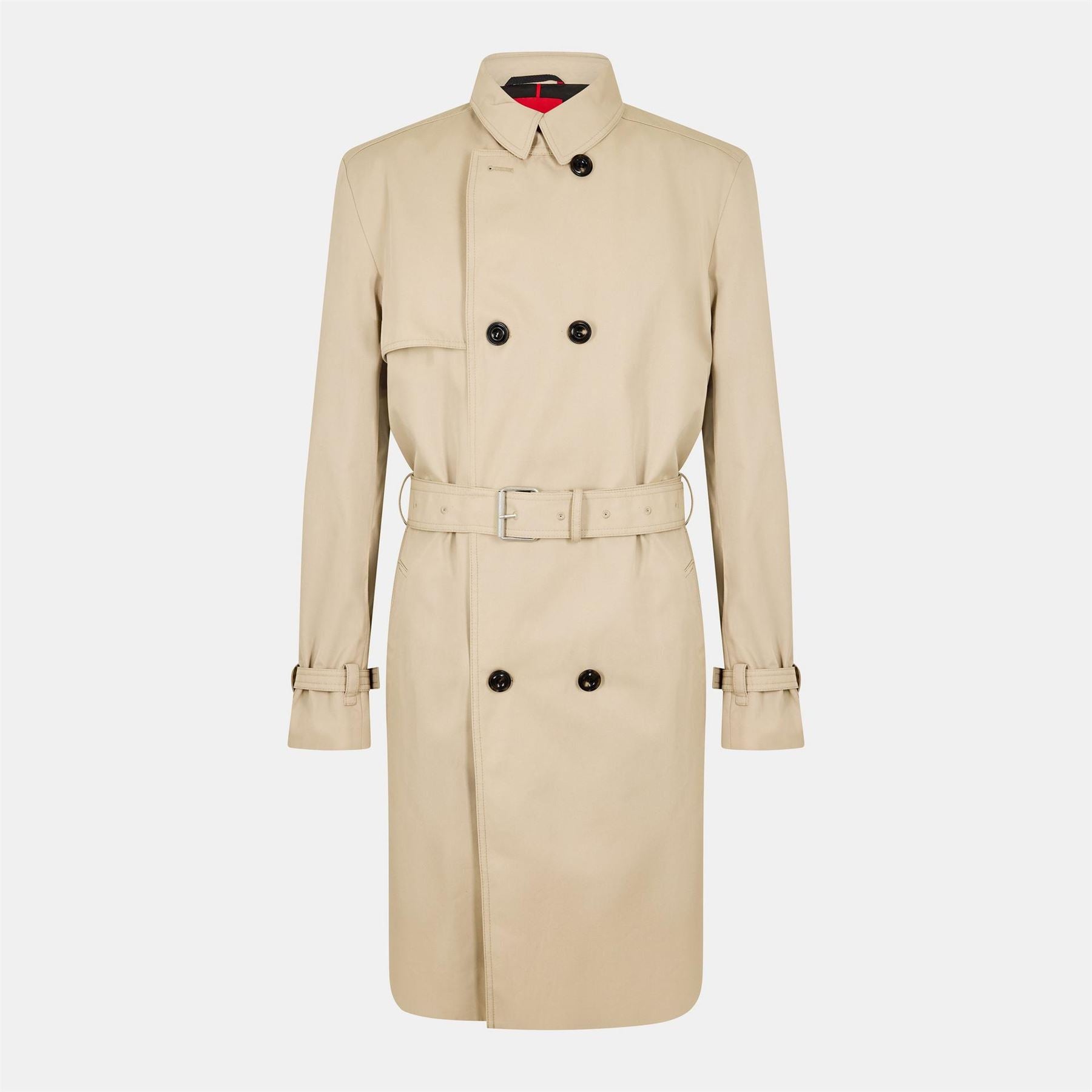 Hugo  Double Breasted Weather Resistant Tailored Fit Trench Coat