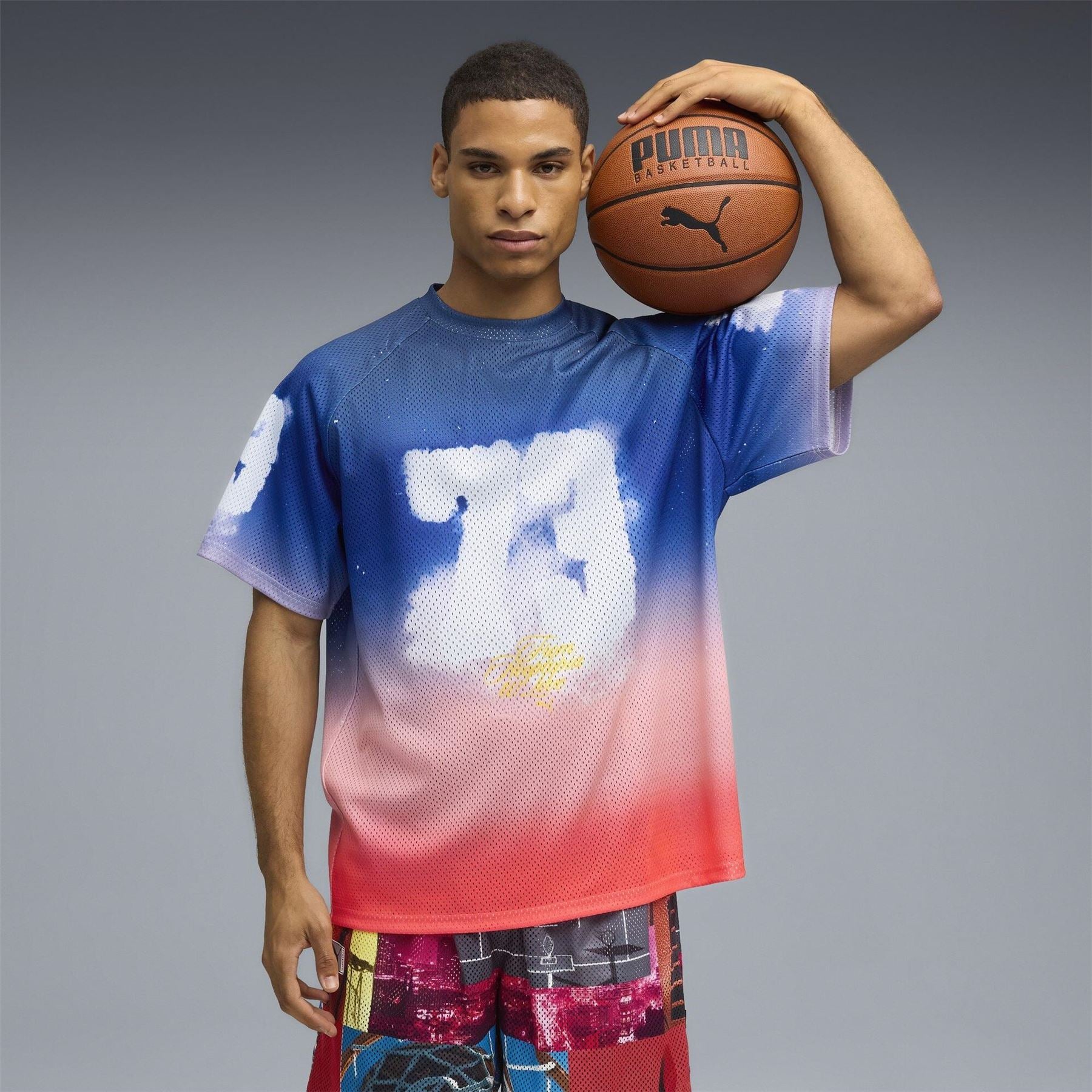 Puma Hooptopia Sunset Hoops Jersey Short Sleeve Performance T-Shirt
