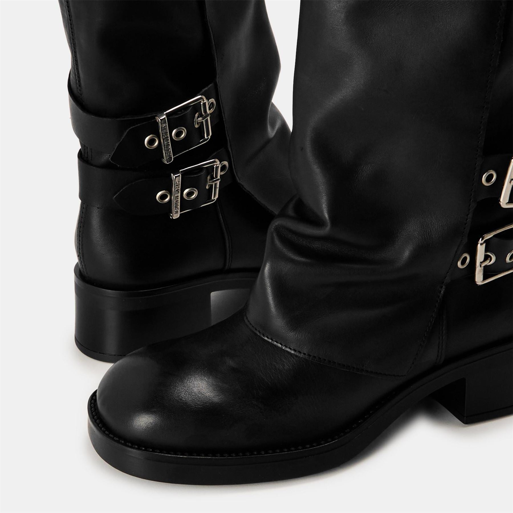 Steve Madden Bonfire Metallic Ankle Boots with Block Heel