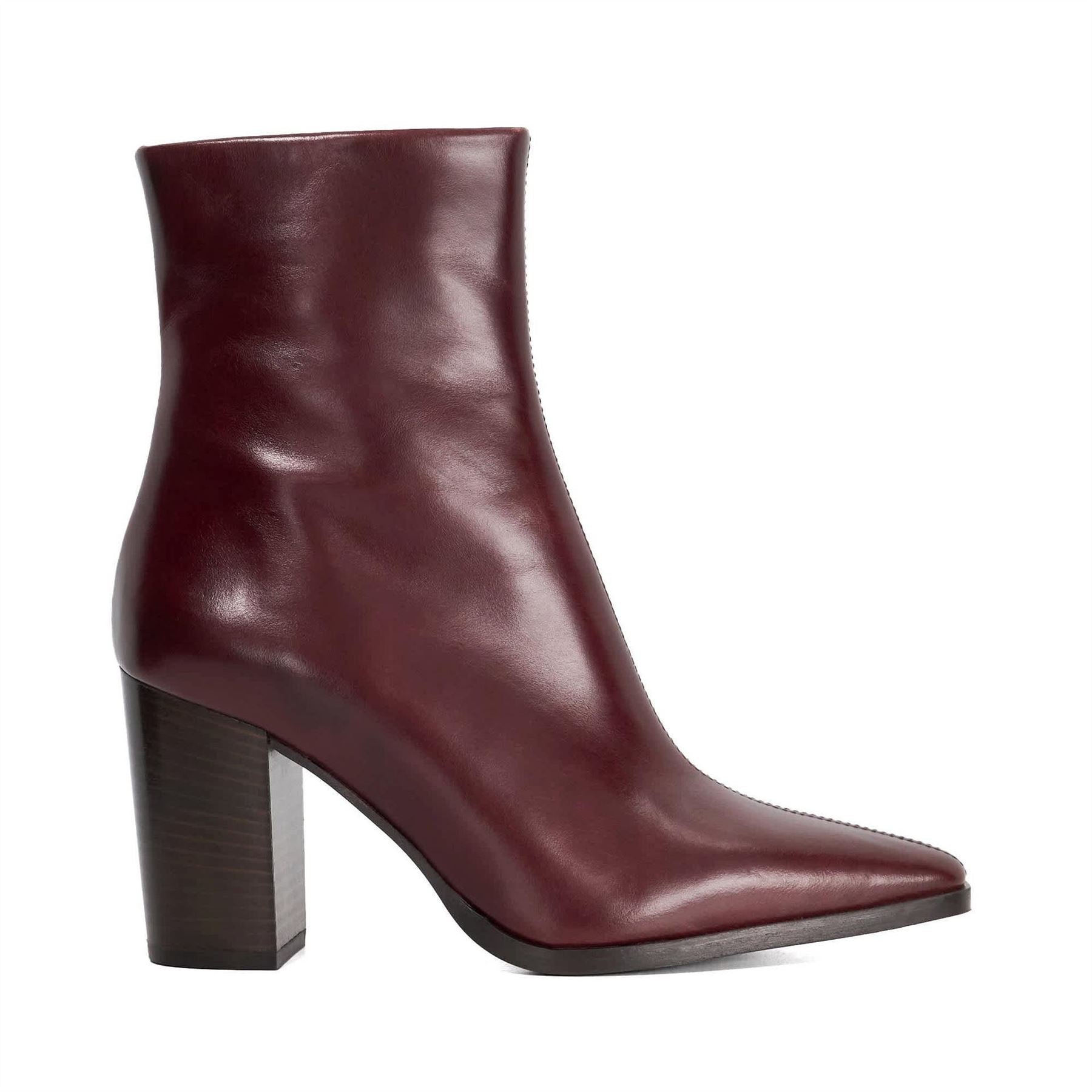 Dune London Patently High Heel Block Ankle Boots