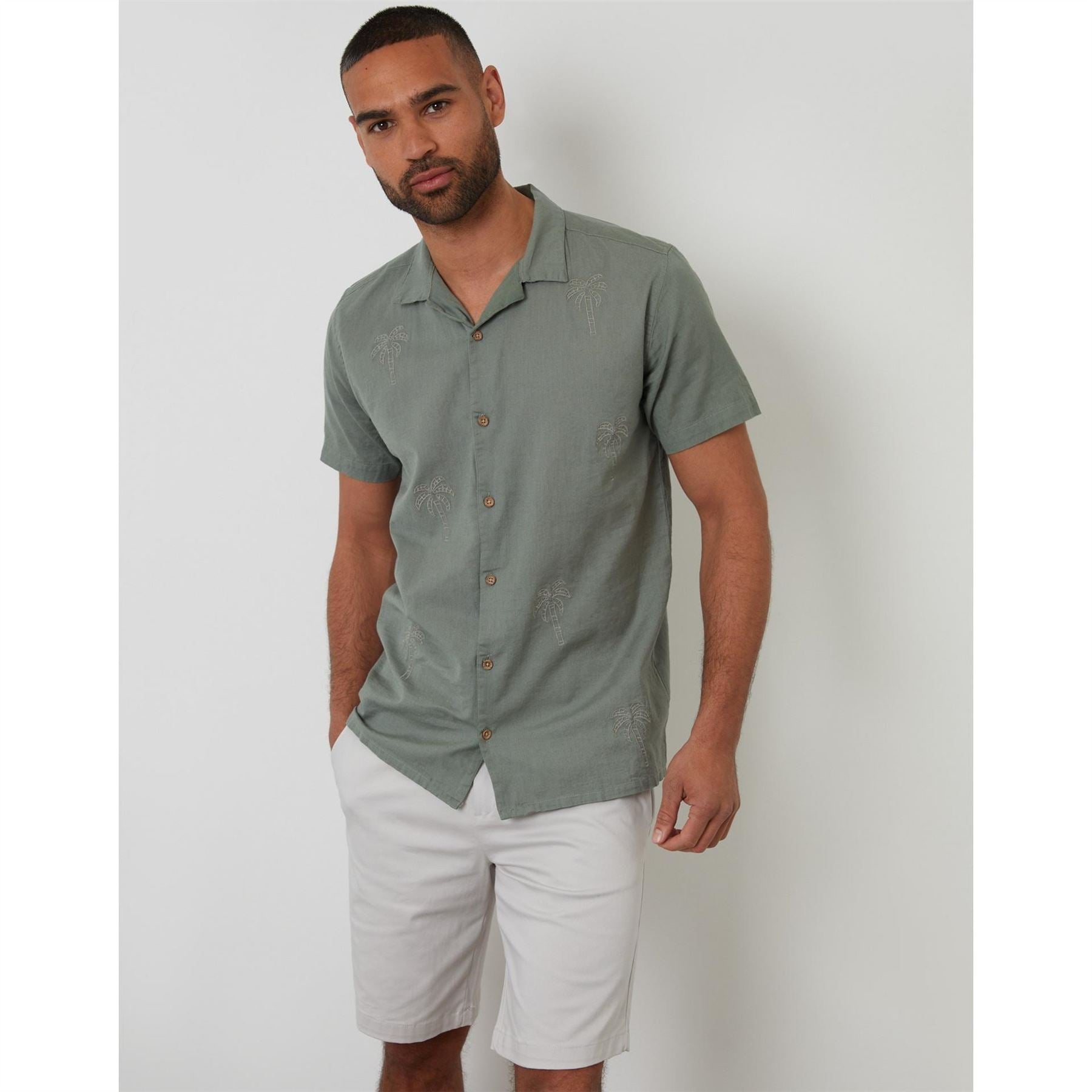 Threadbare Regular Fit Short Sleeve Point Collar Shirt