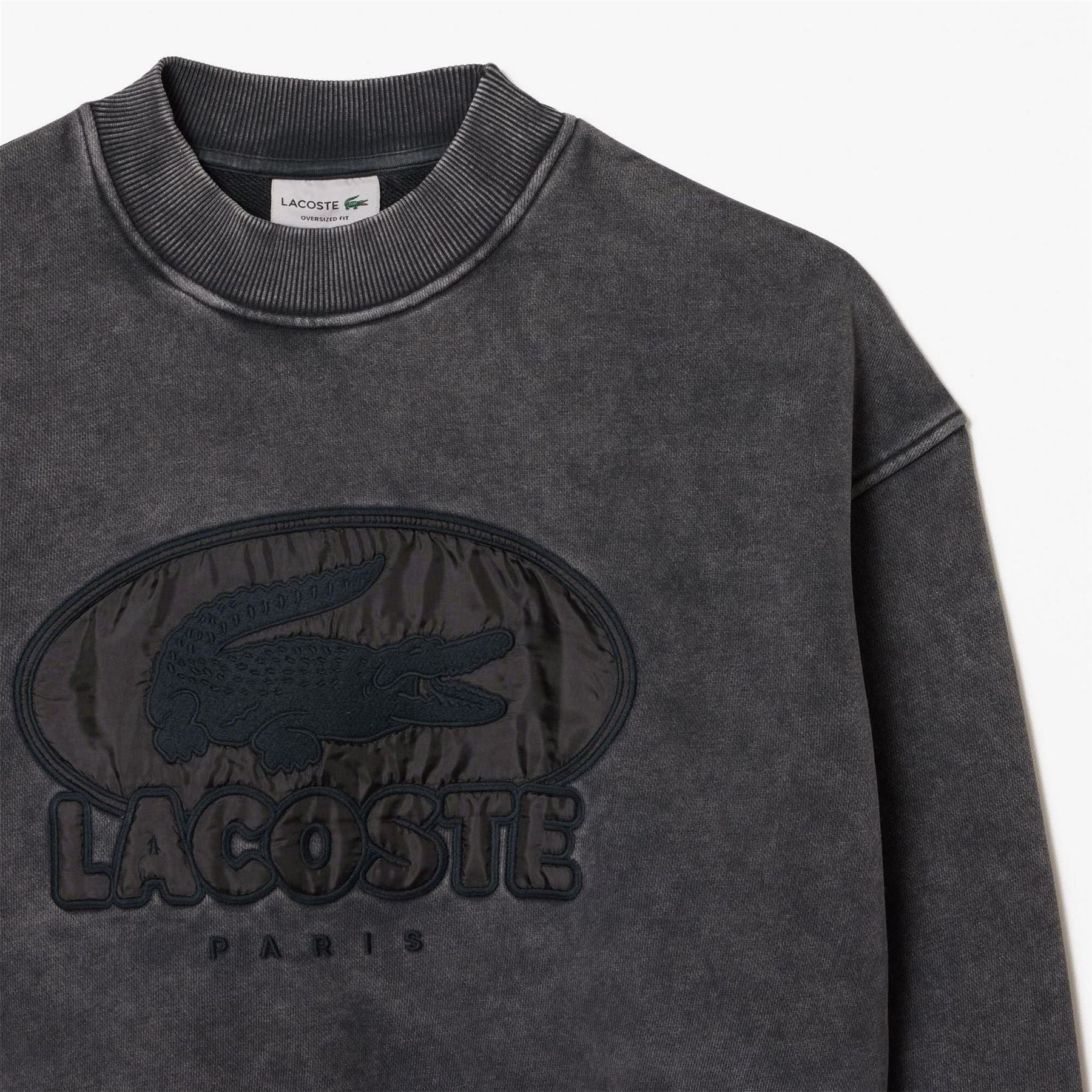 Lacoste Embroidered Crew Neck Drop Shoulder Sweatshirt
