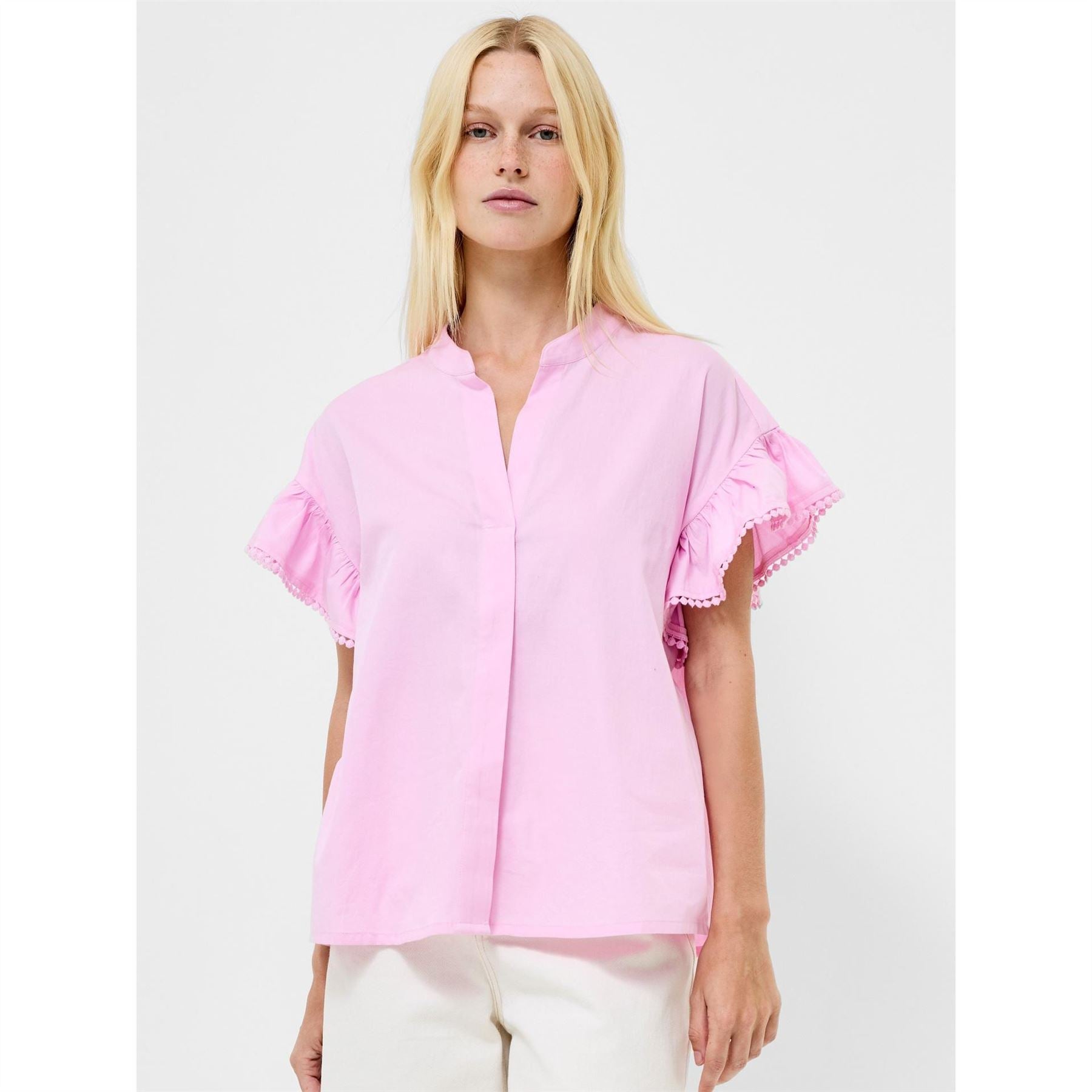 French Connection Ruffle Short Sleeve Blouse