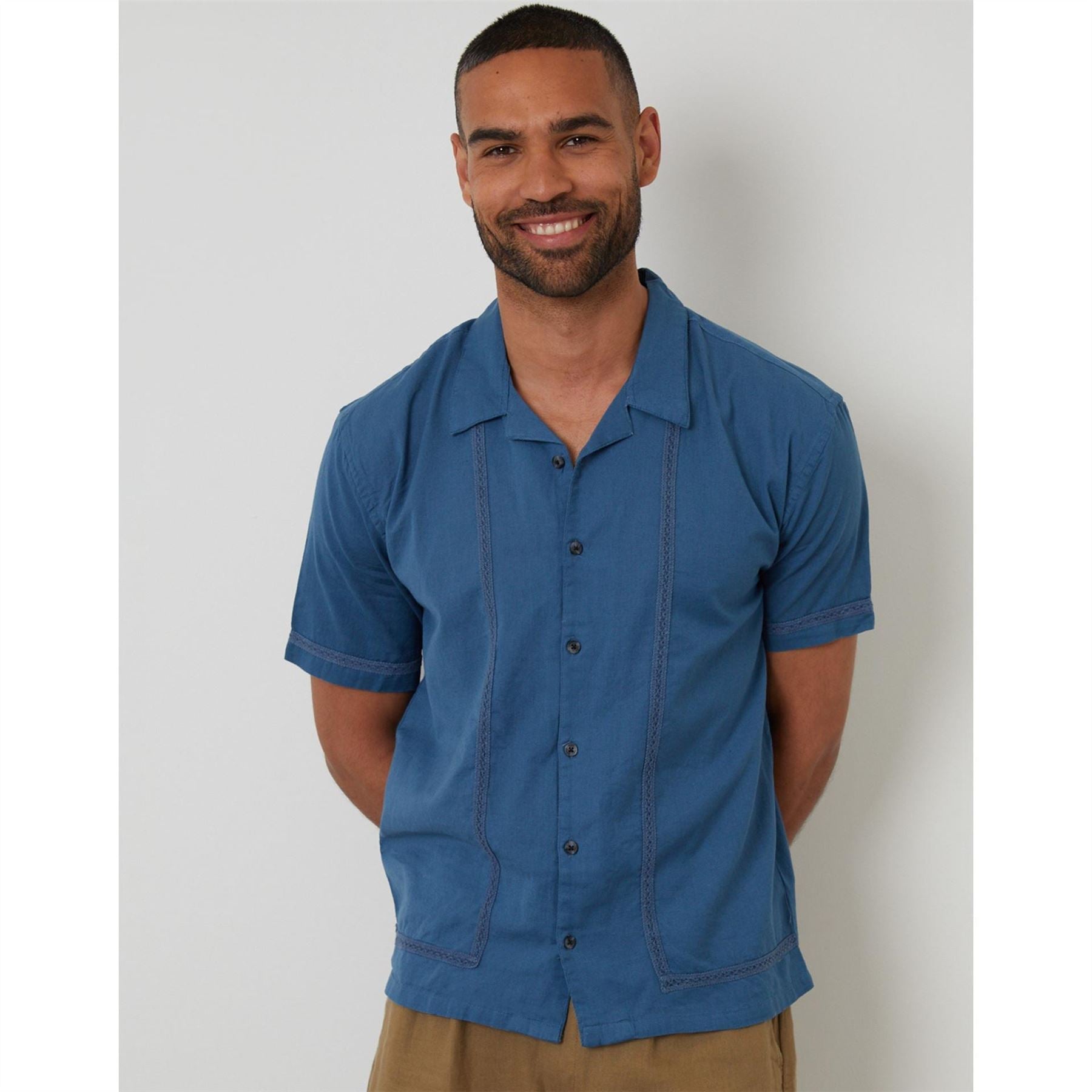 Threadbare Regular Fit Short Sleeve Point Collar Shirt