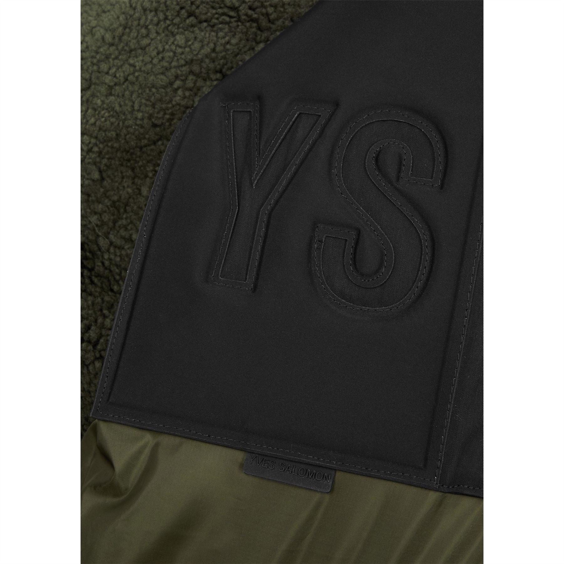 Yves Salomon Mix Fabric Down Jacket With