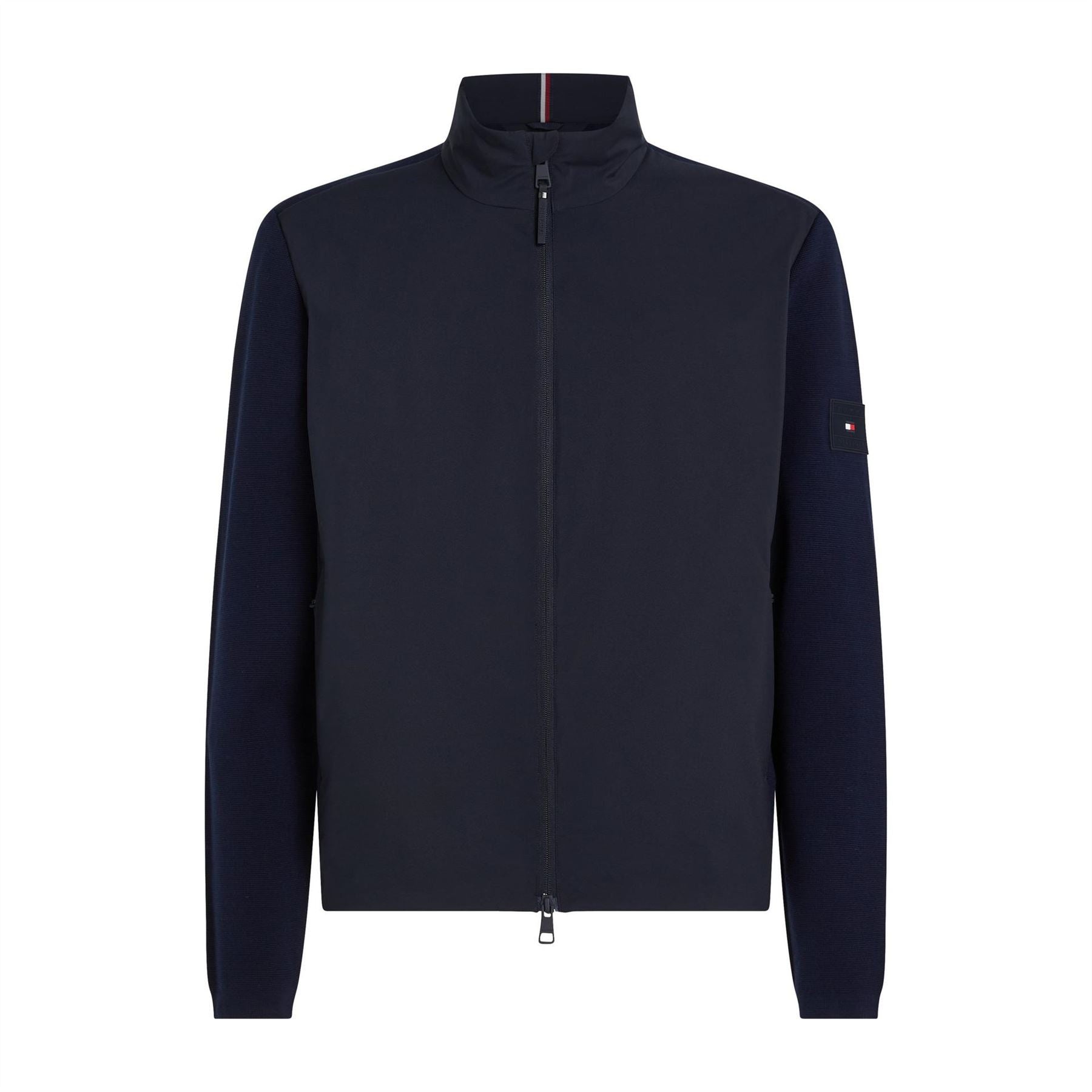 Tommy Hilfiger Mixed Media Zip Neck Long Sleeve Sweatshirt