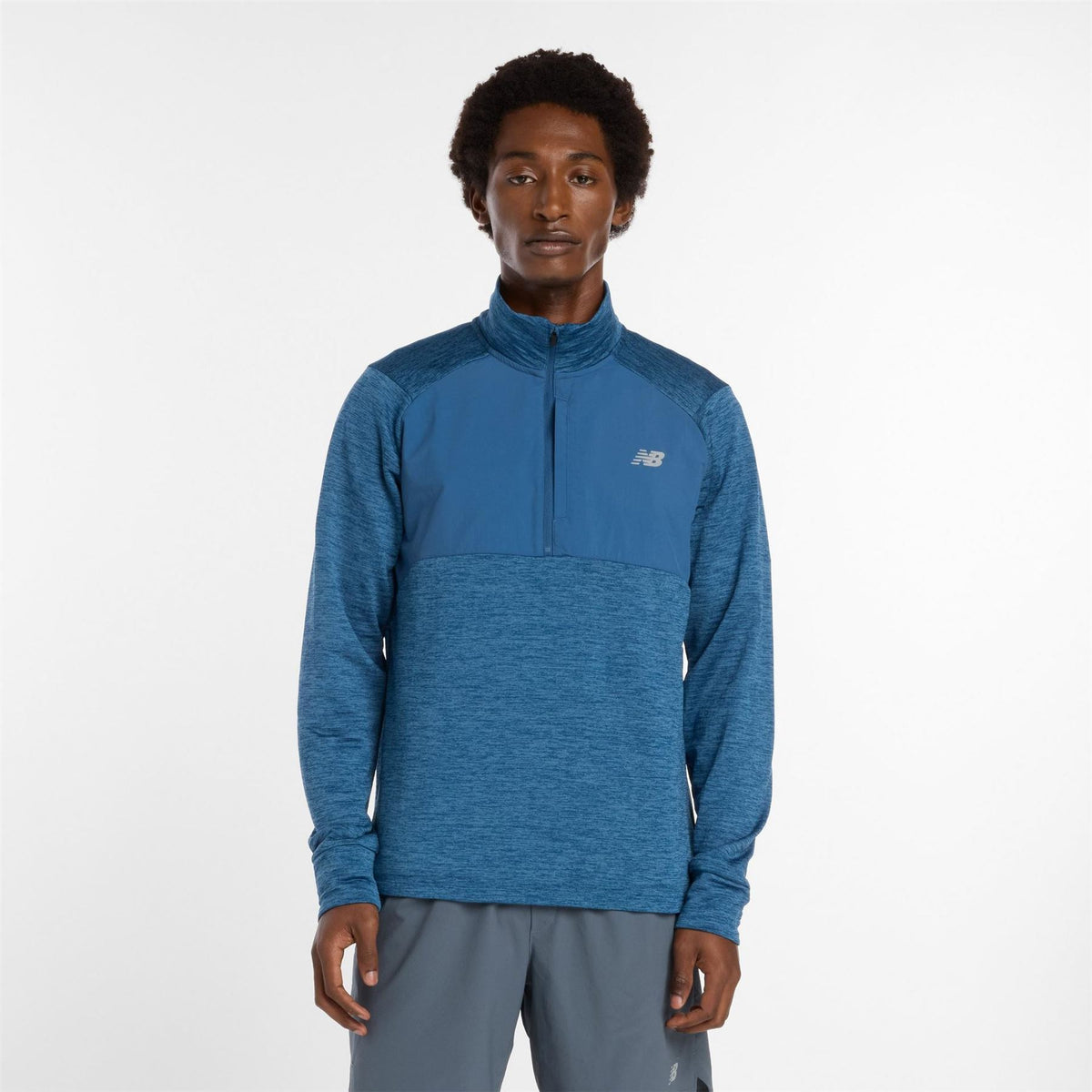 New Balance Heat Grid Funnel Neck Long Sleeve Jersey T-Shirt