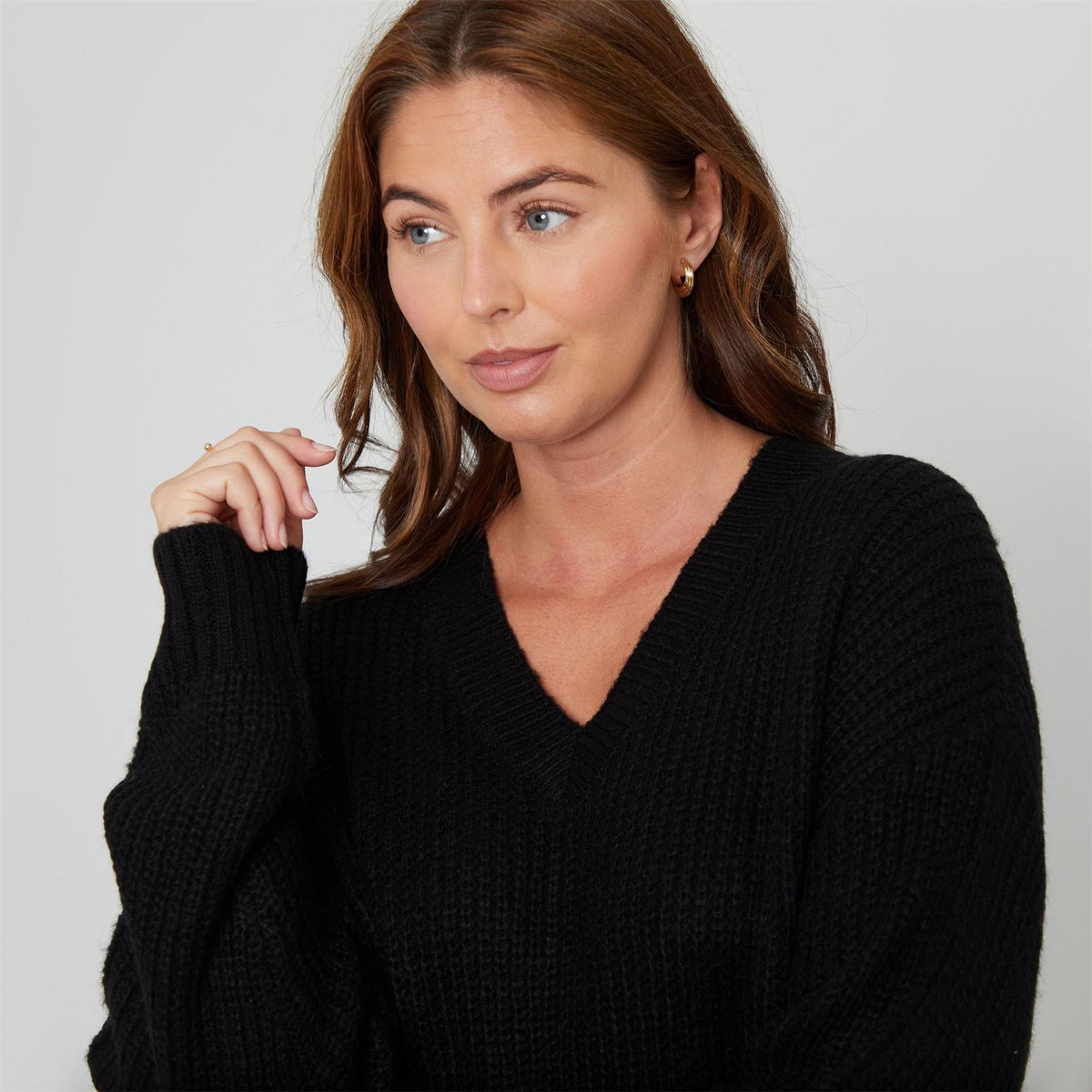 Be You V-Neck Relaxed Fit Long Sleeve Sweater