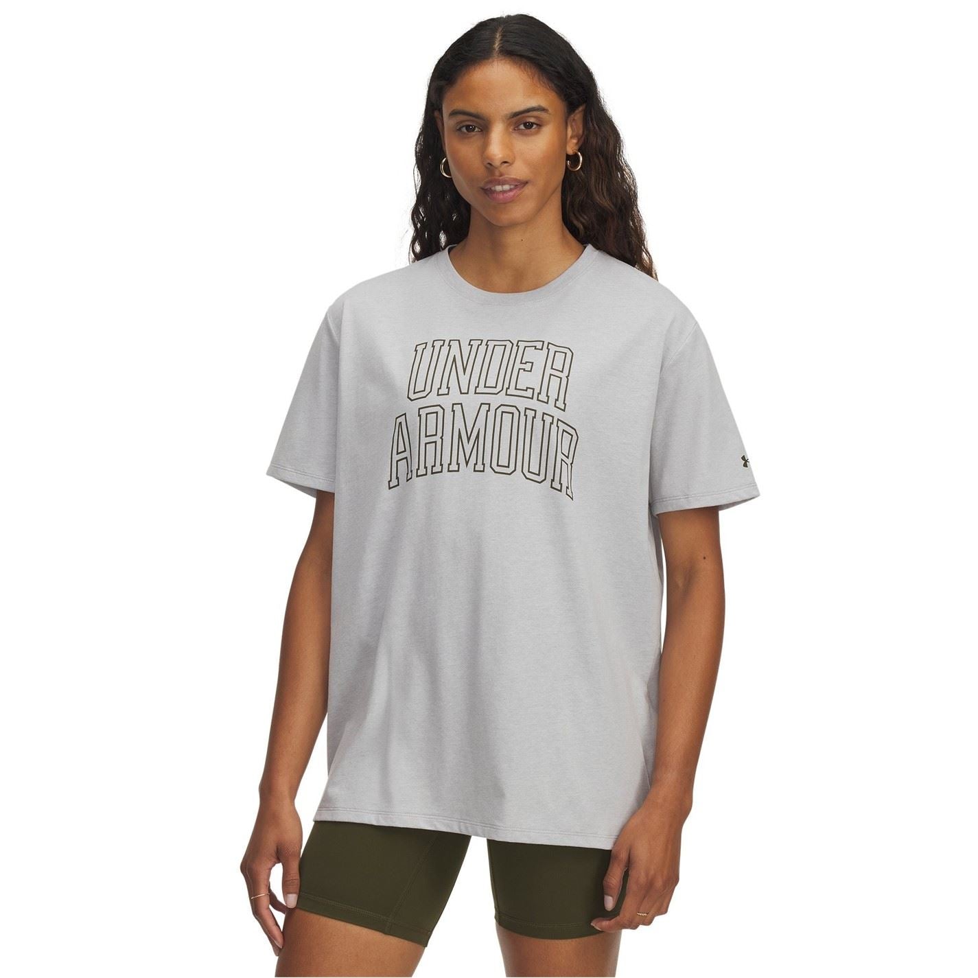 Under Armour Campus UA Rival Wordmark Relaxed Fit Crew Neck Short Sleeve T-Shirt