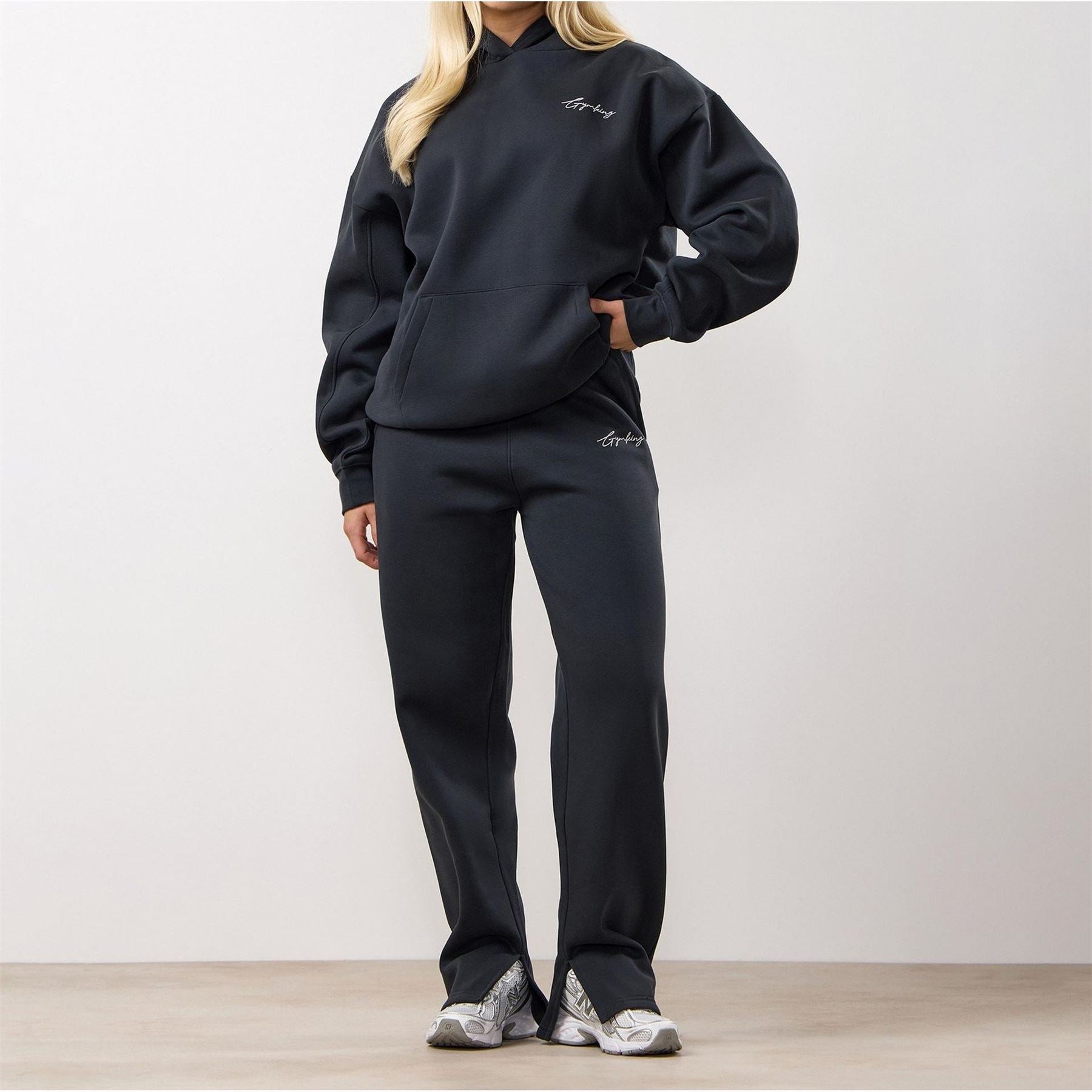 Gym King Reset High Waisted Cotton Open Hem Joggers