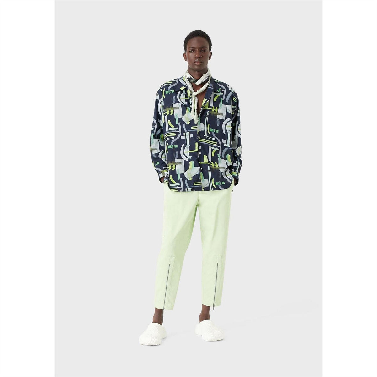 Emporio Armani Abstract Print Long Sleeve Shirt