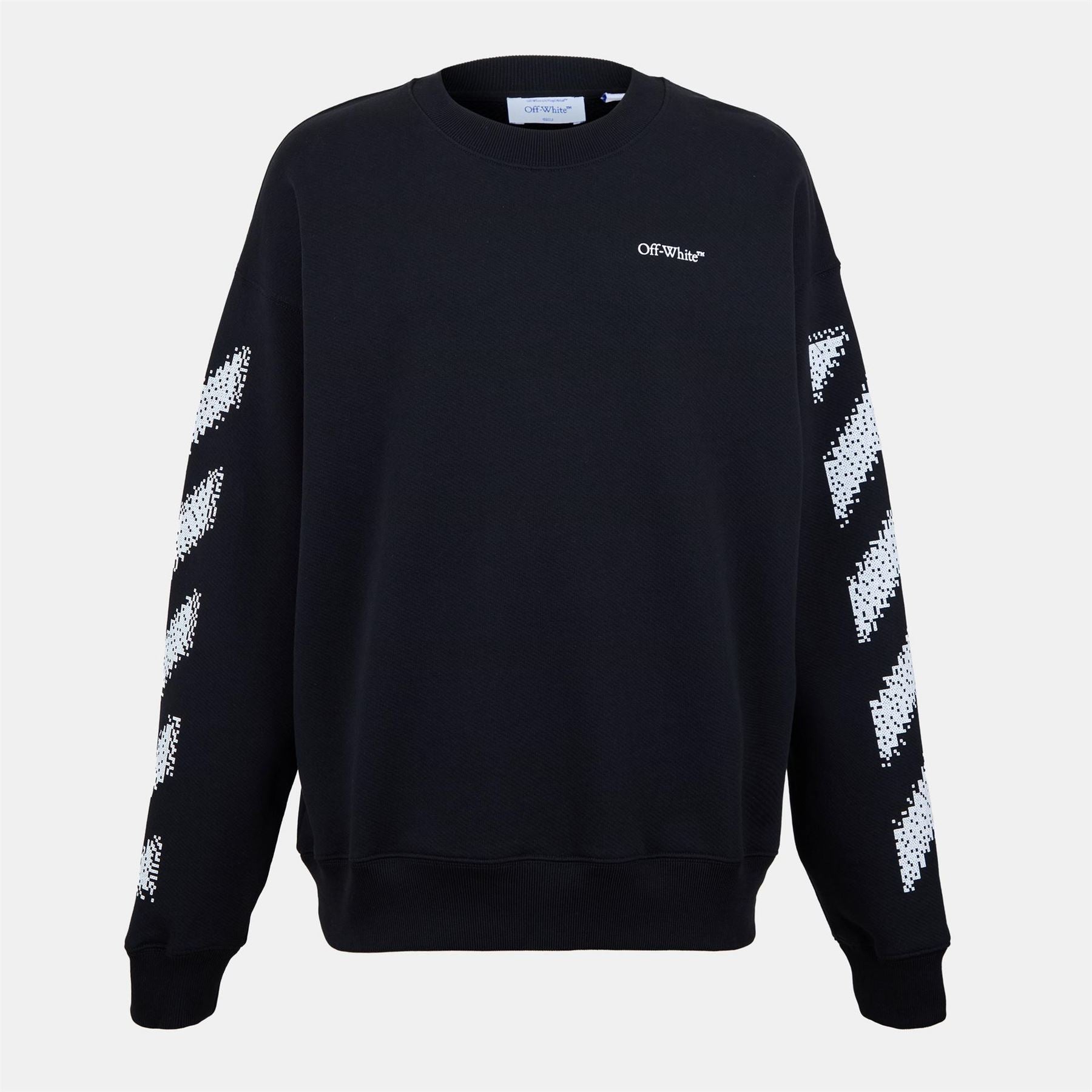 Off White Crew Neck Drop Shoulder Long Sleeve Sweatshirt
