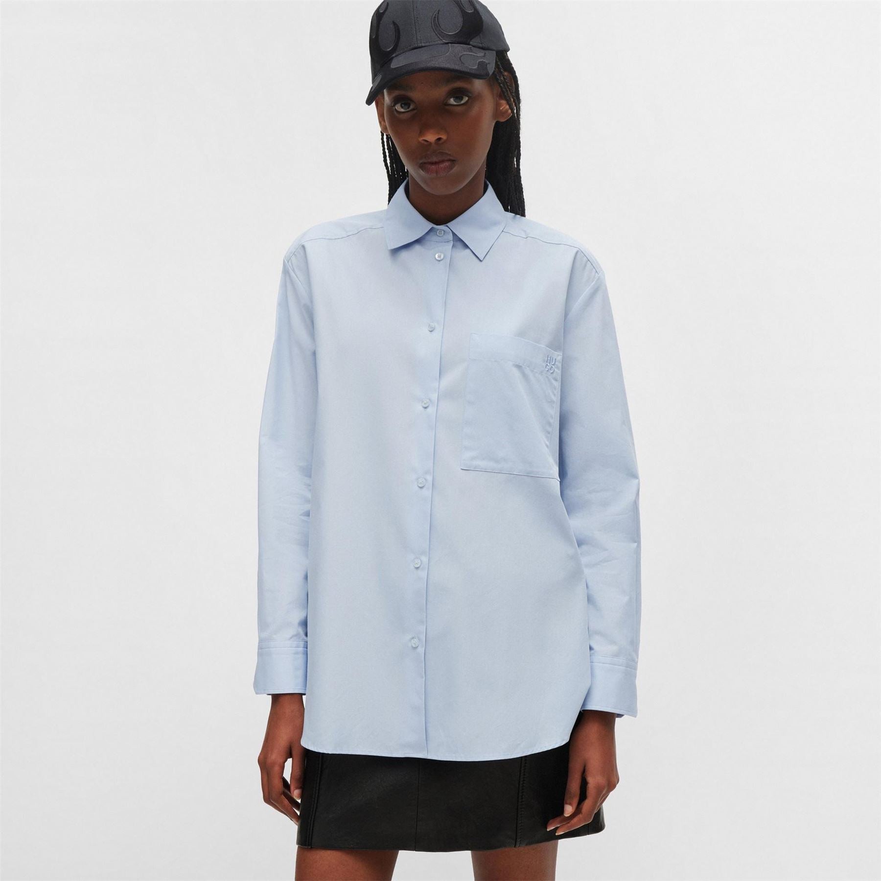 Hugo Oversize Long Sleeve Plain Shirt