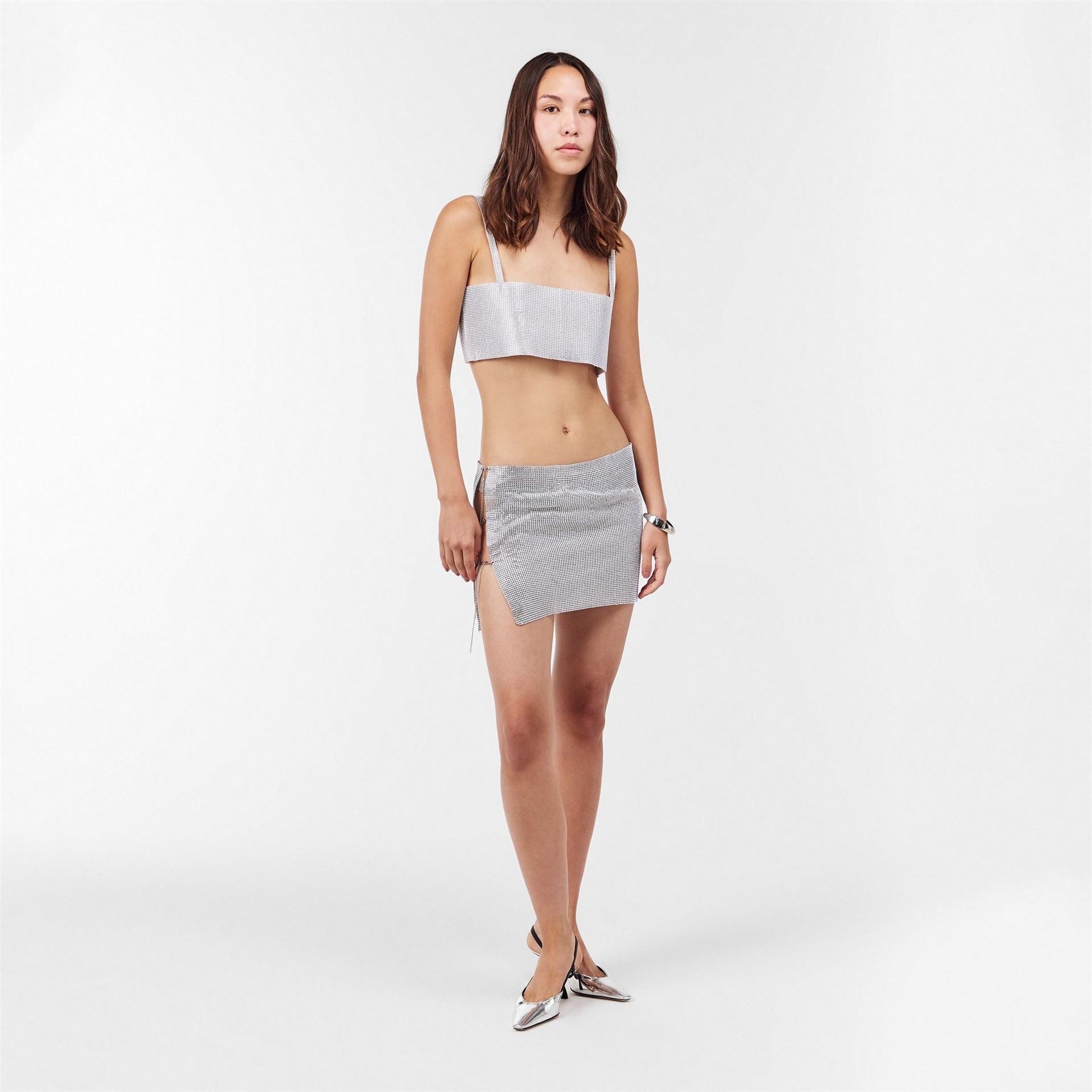AmyLynn Spaghetti Strap Sleeveless Top Skirt Set