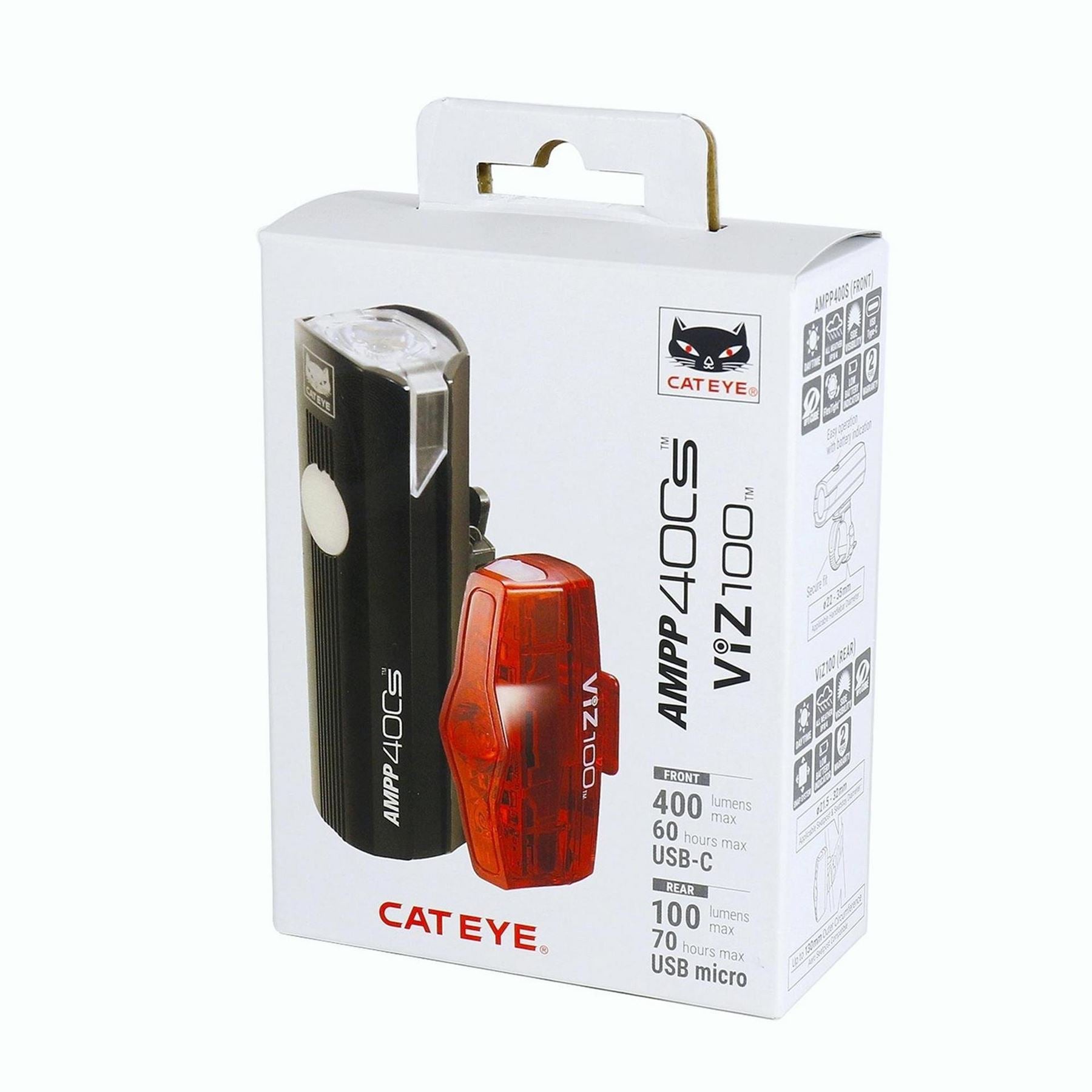 Cateye Ampp400s Bike Light Set
