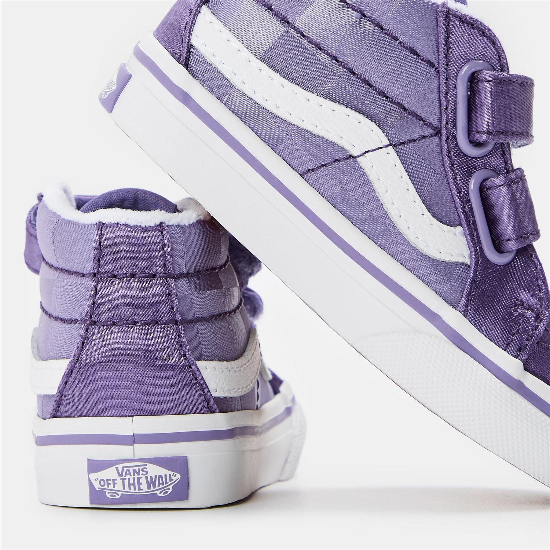 Vans Kids Mid Reissue V Satin Rose Purple Canvasas High Top Trainers