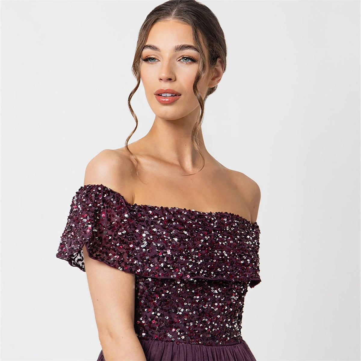 Maya Deluxe De Bardot Off The Shoulder Short Sleeve Midi Babydoll Dress