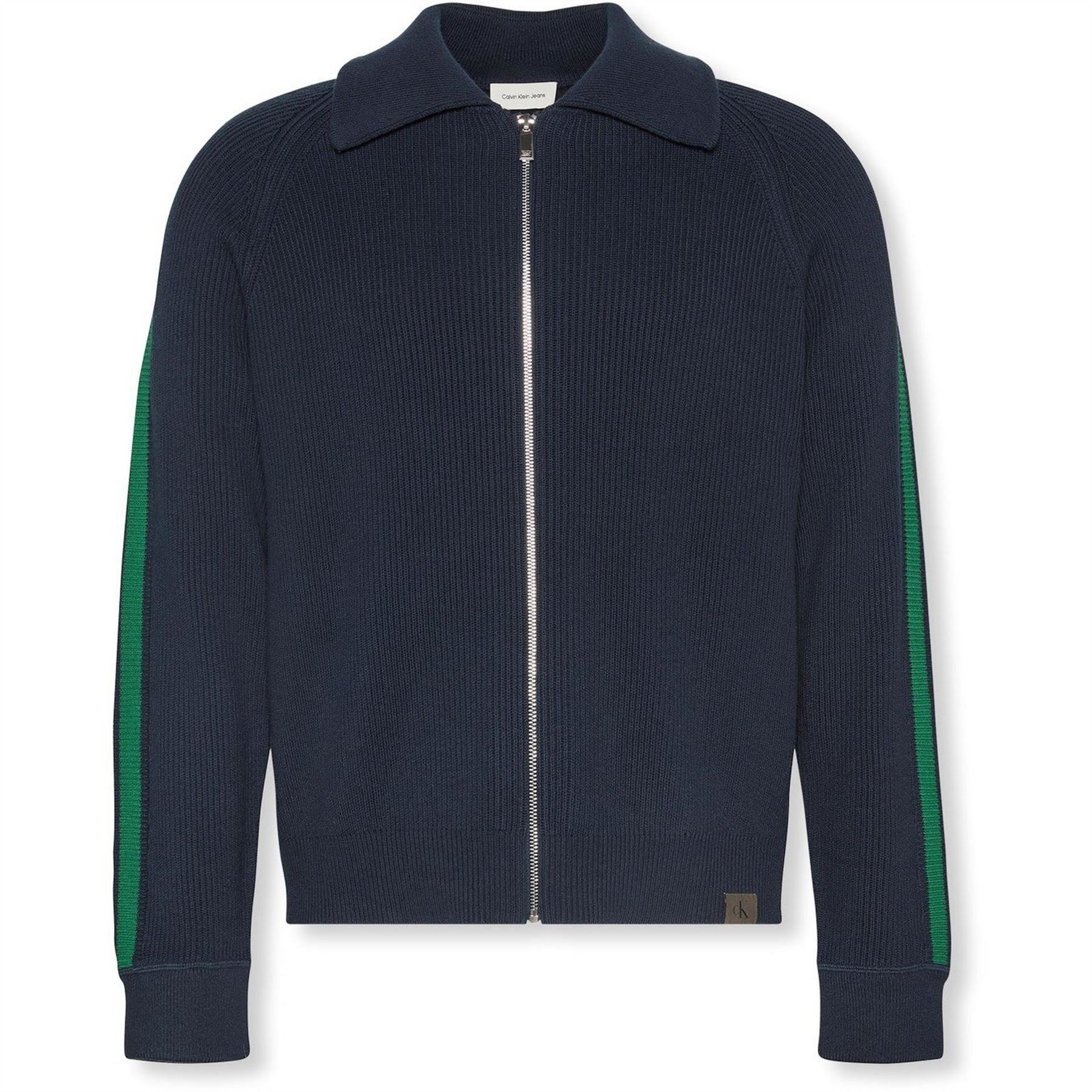 Calvin Klein Jeans Solid Patterned Full Zipper Jacket