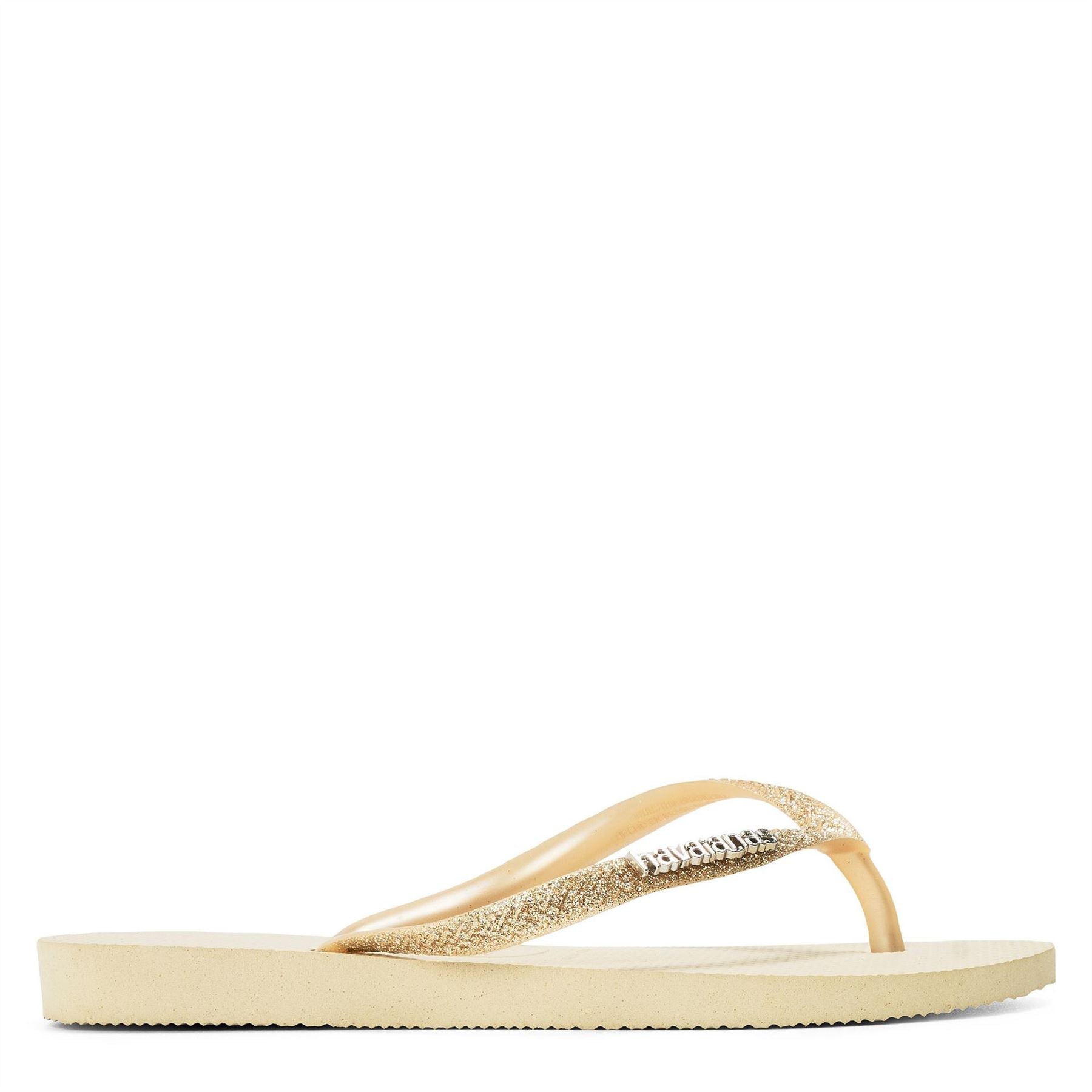 Havaianas Kids Slim Glitter Beige Flip Flops