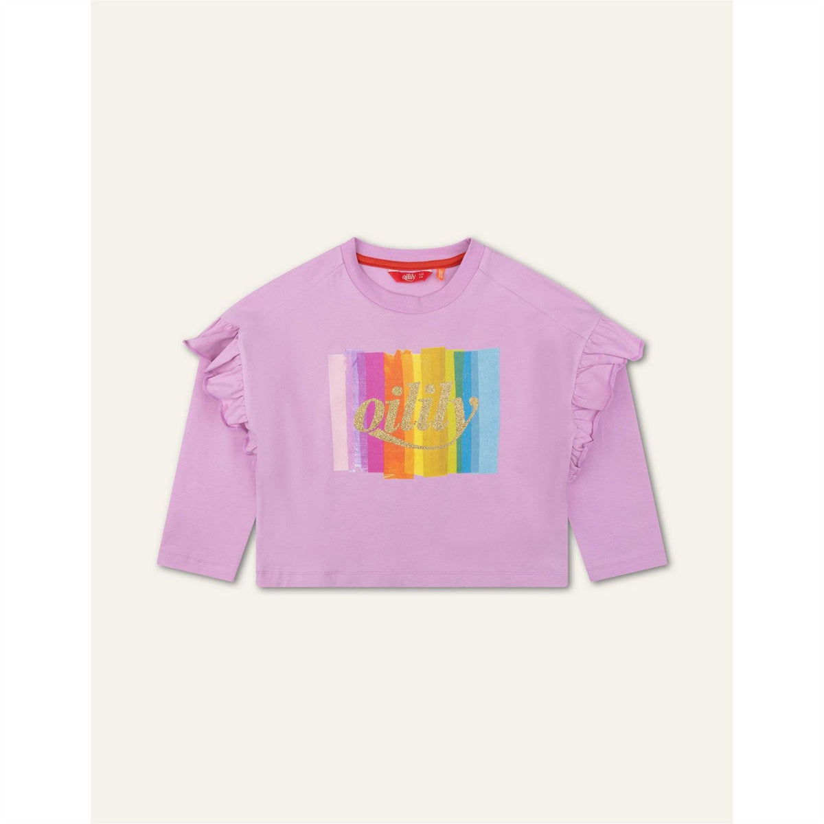 Oilily Bow Frill Crew Neck Relaxed Fit T-Shirt