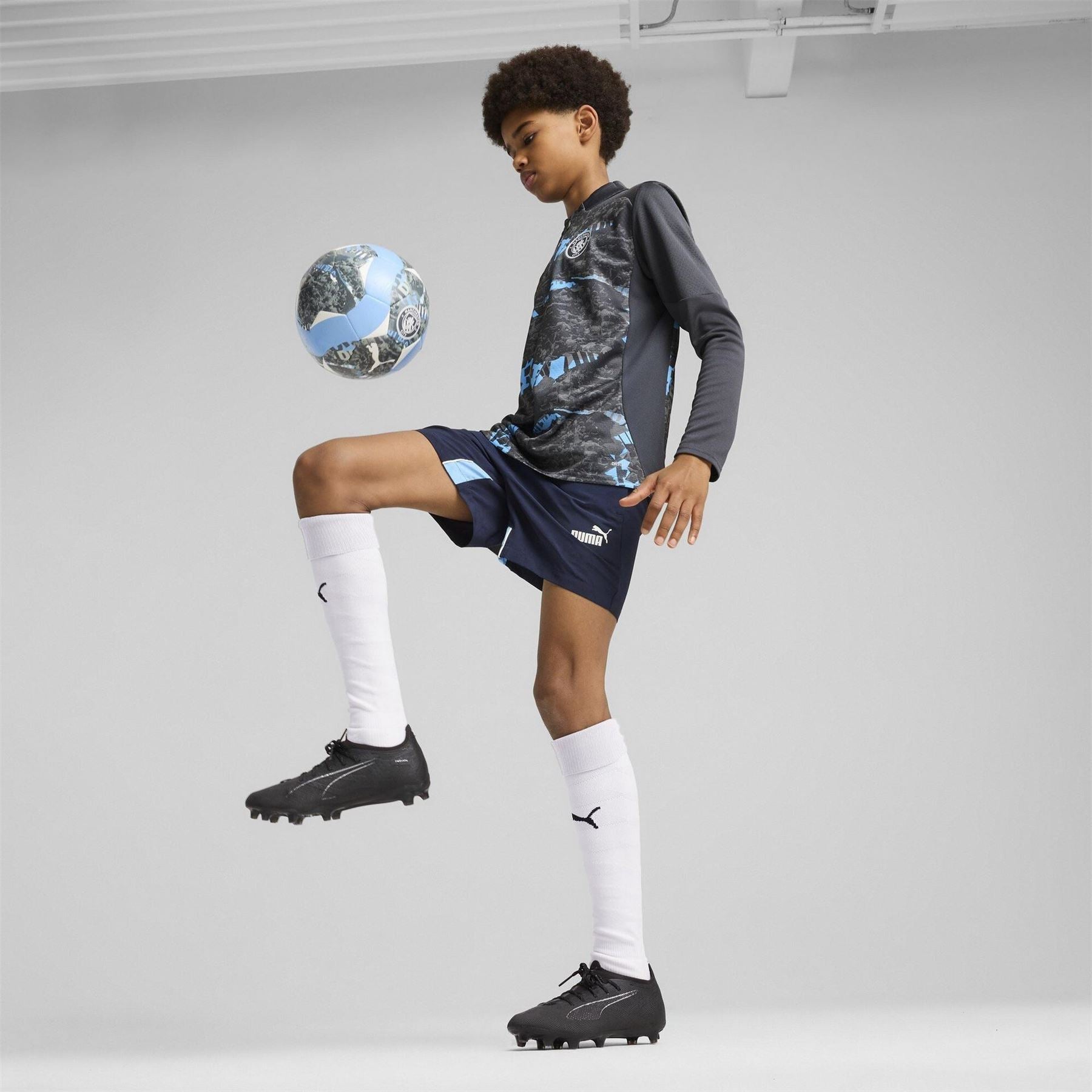 Puma Manchester City Pre Match Quarter Zip Top 2024 2025 Juniors