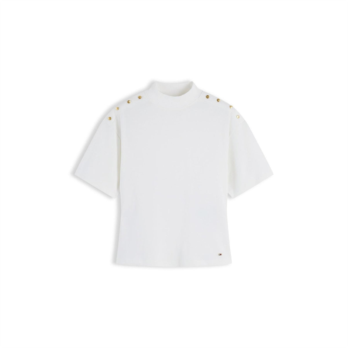 Tommy Hilfiger Mock Neck High Collar Short Sleeve T-Shirt