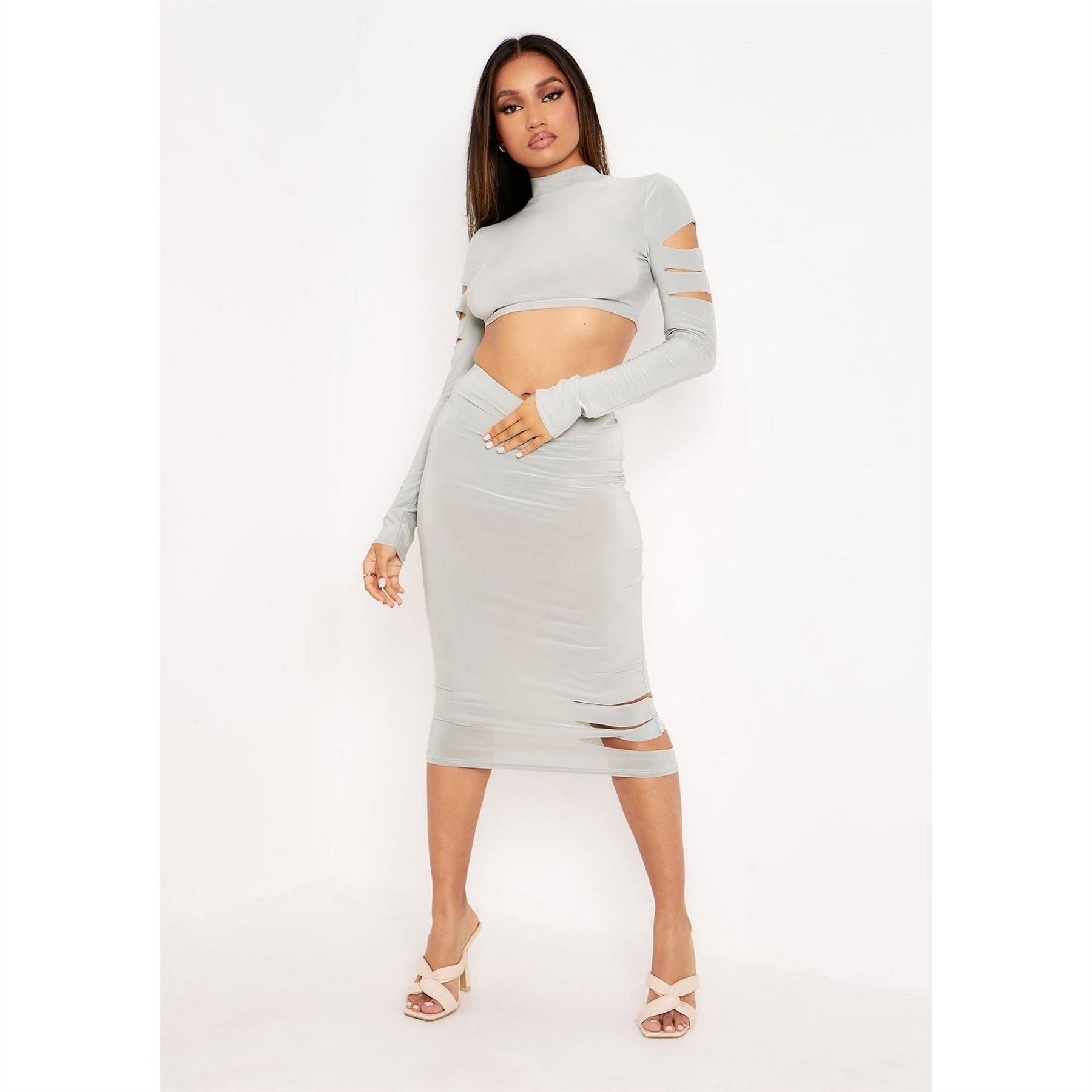 Missy Empire Cut Out Midi Skirt