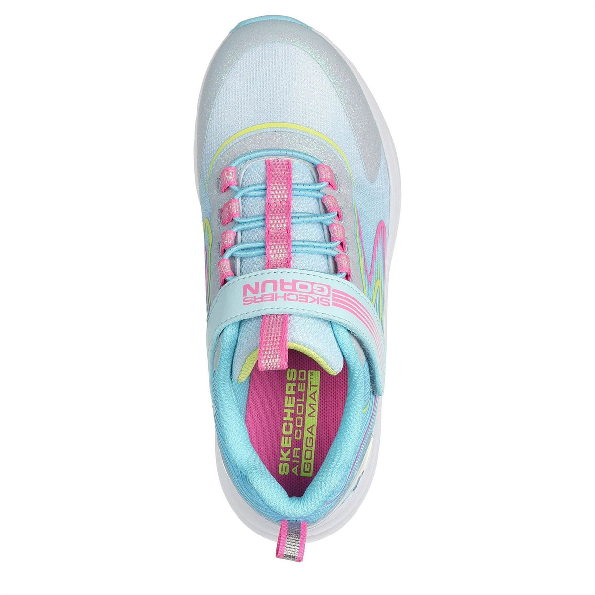 Skechers And Strap Glitter Mesh Sneak Slip On Runners Unisex Kids