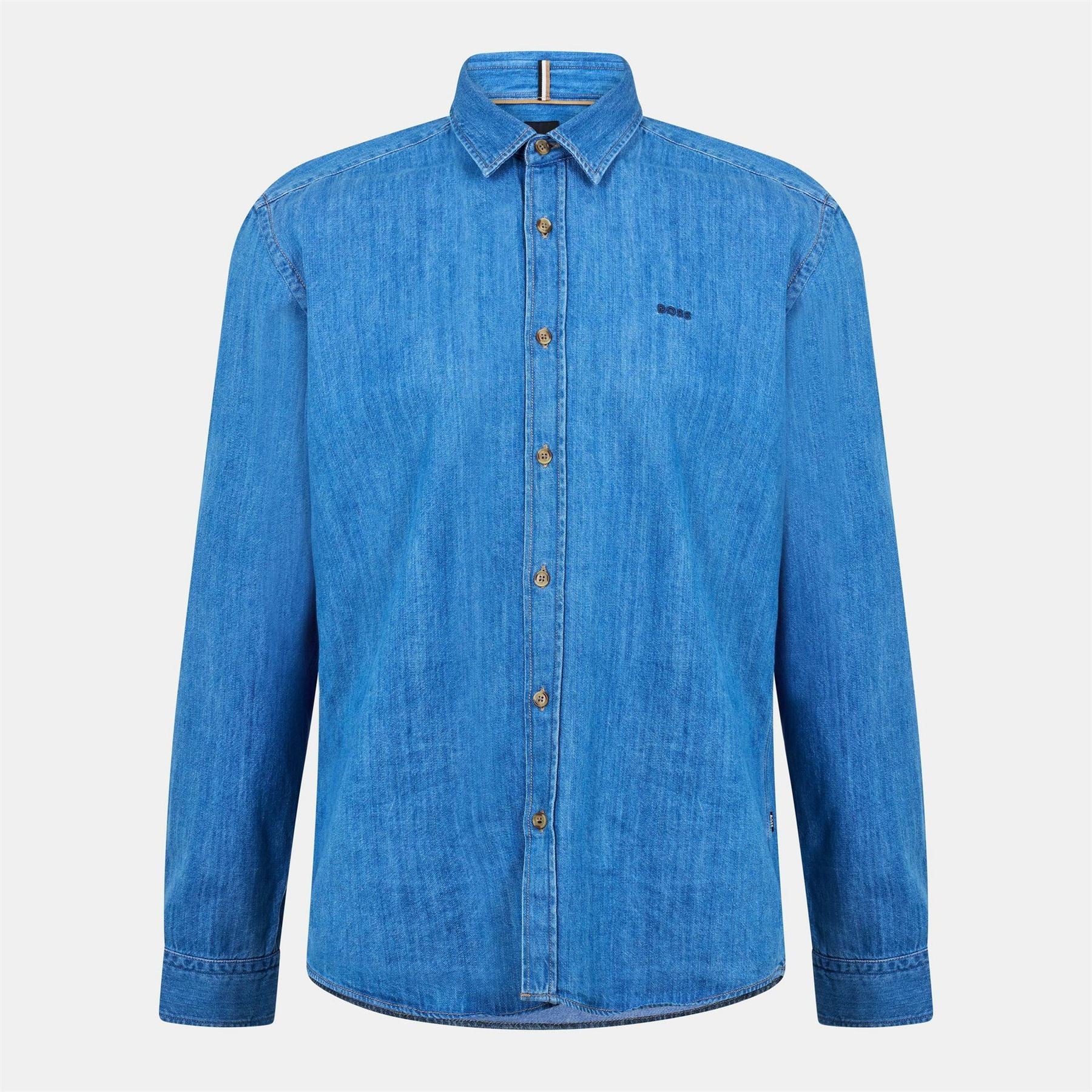 Boss BOSS Long Sleeve Denim Shirt   Tailored Fit (Liam Kent)