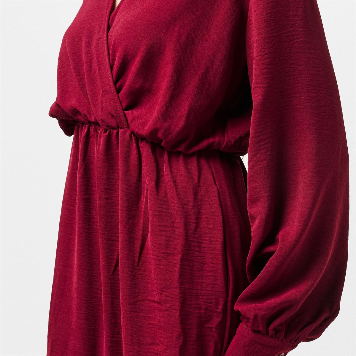 AX Paris Long Sleeve Wrap Top Smock Midi Dress