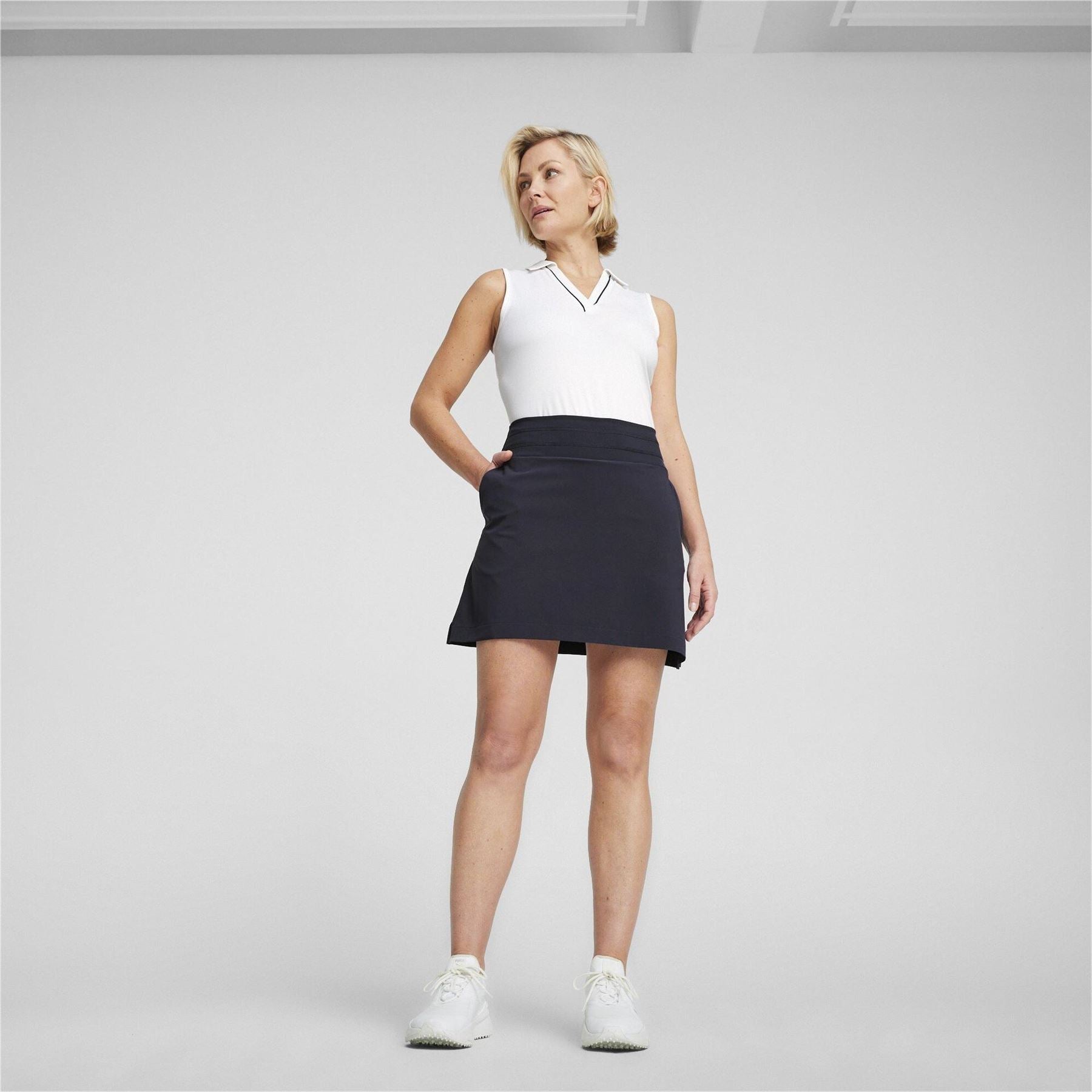 Puma Cloudspun Piped Sleeveless Performance Polo Shirt