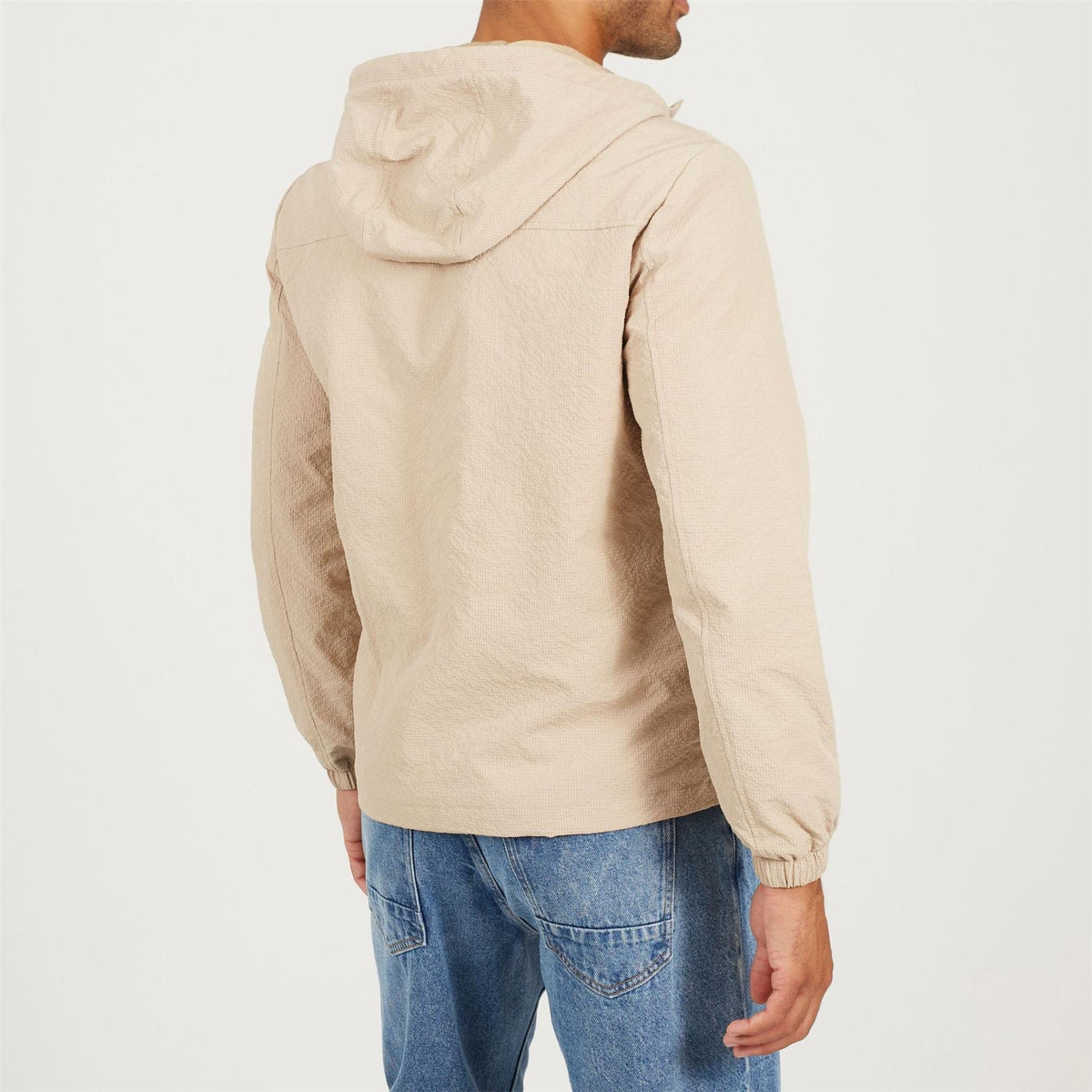 Brave Soul Mens Clasic Wind Runner Jacket In Stone