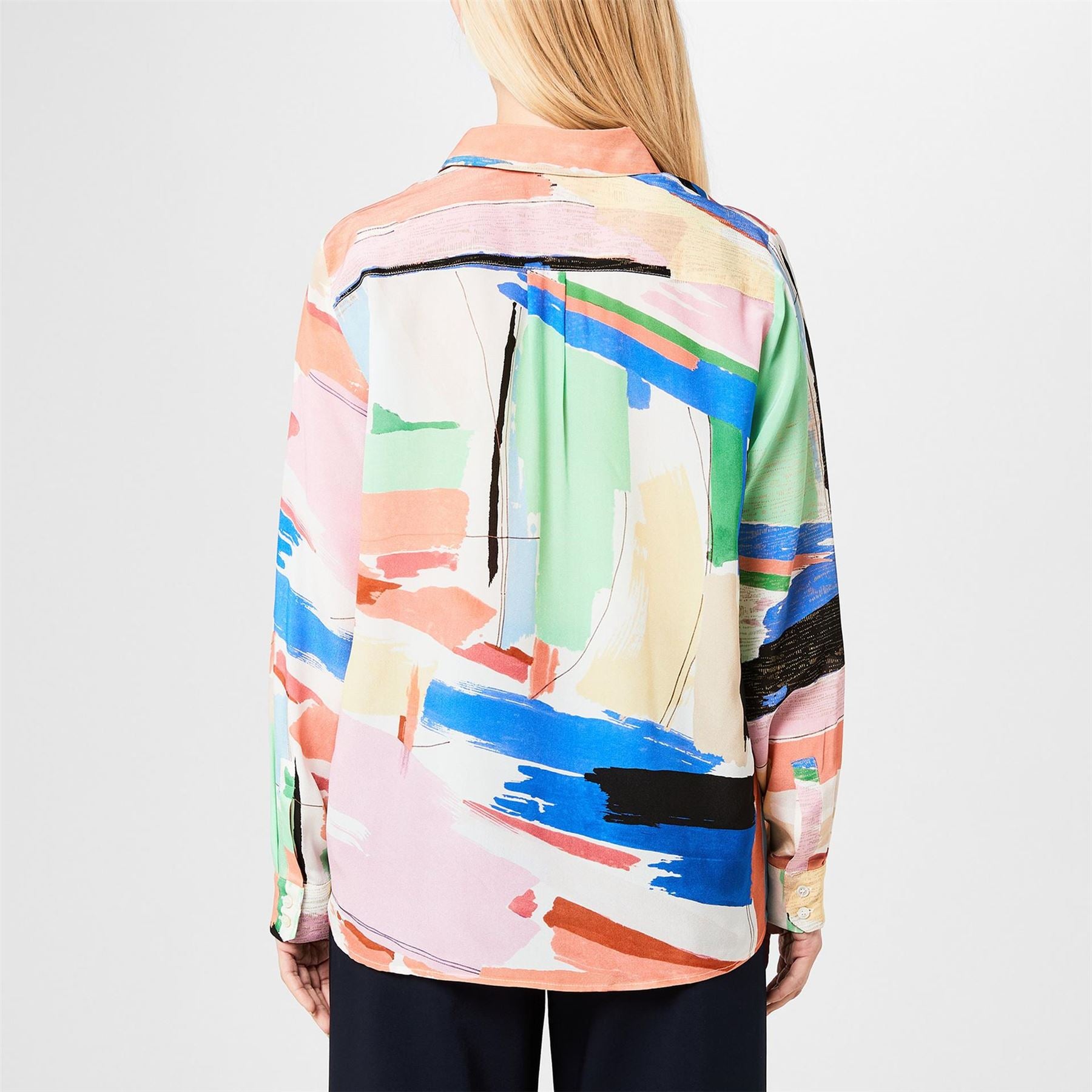Marella Goccia Abstract Print Long Sleeve Patterned Shirt