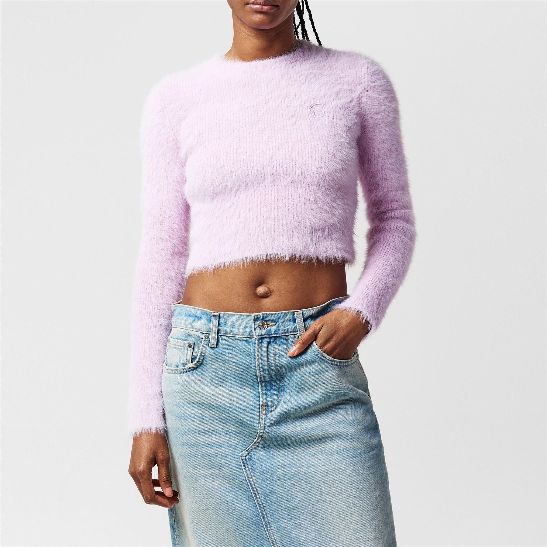 Hugo Cropped Crew Neck Regular Fit Sweater