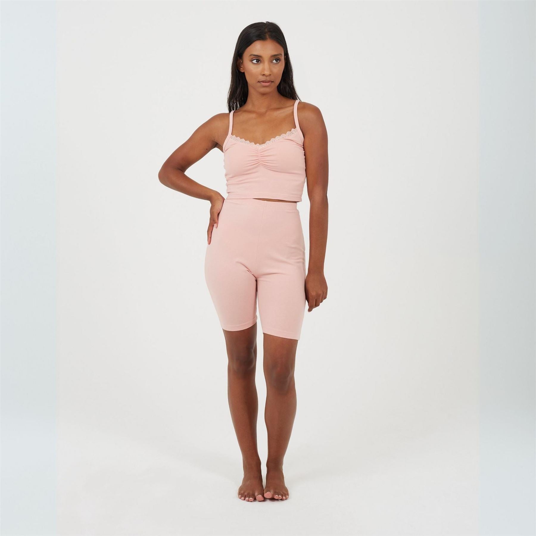 Brave Soul Womens Strappy Vest  And  Shorts Lounge Set