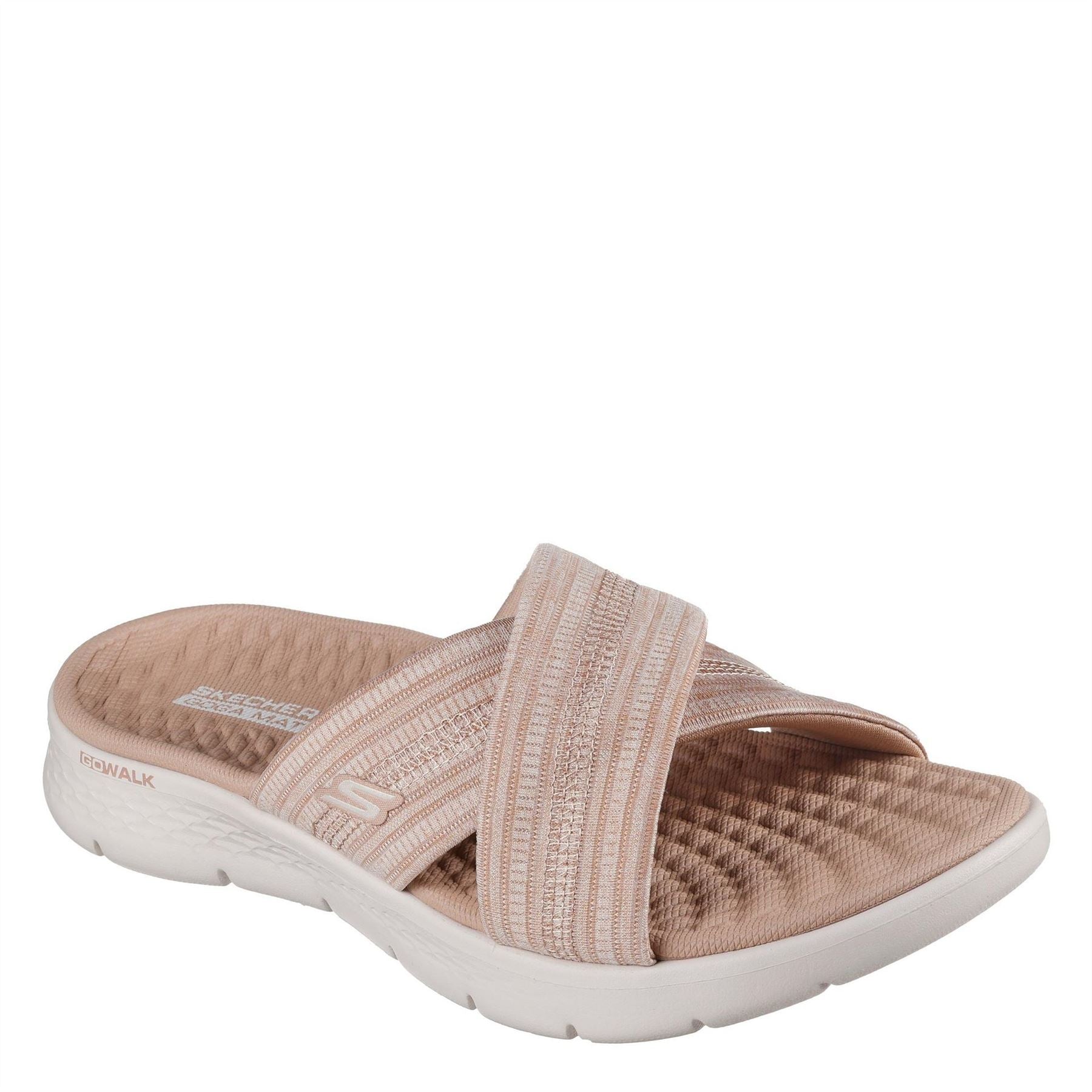Skechers Womens Slide W Memory Foam Strap Flat Sandals