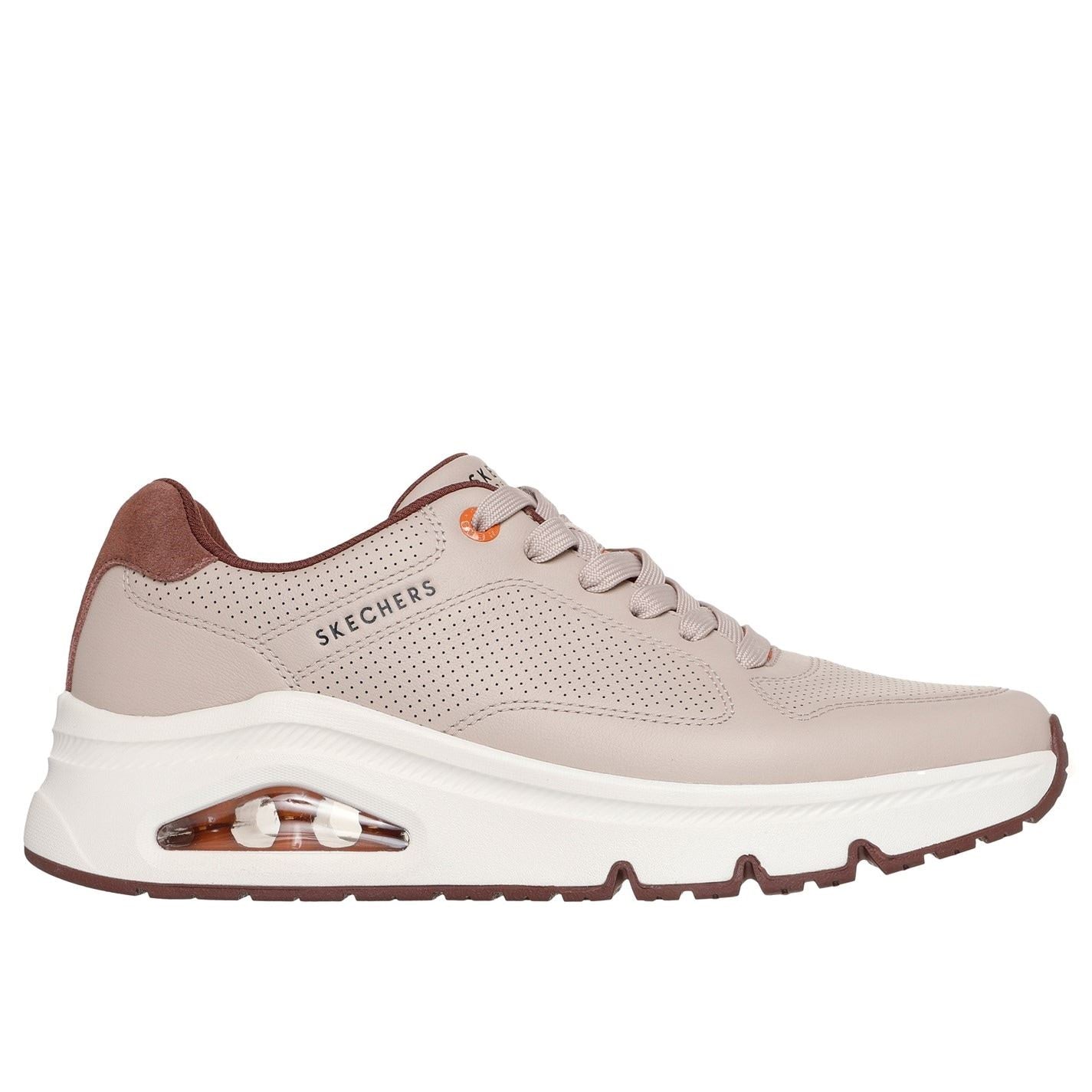 Skechers Mens Leather With Deco Stitch Fashion La Low Top Trainers