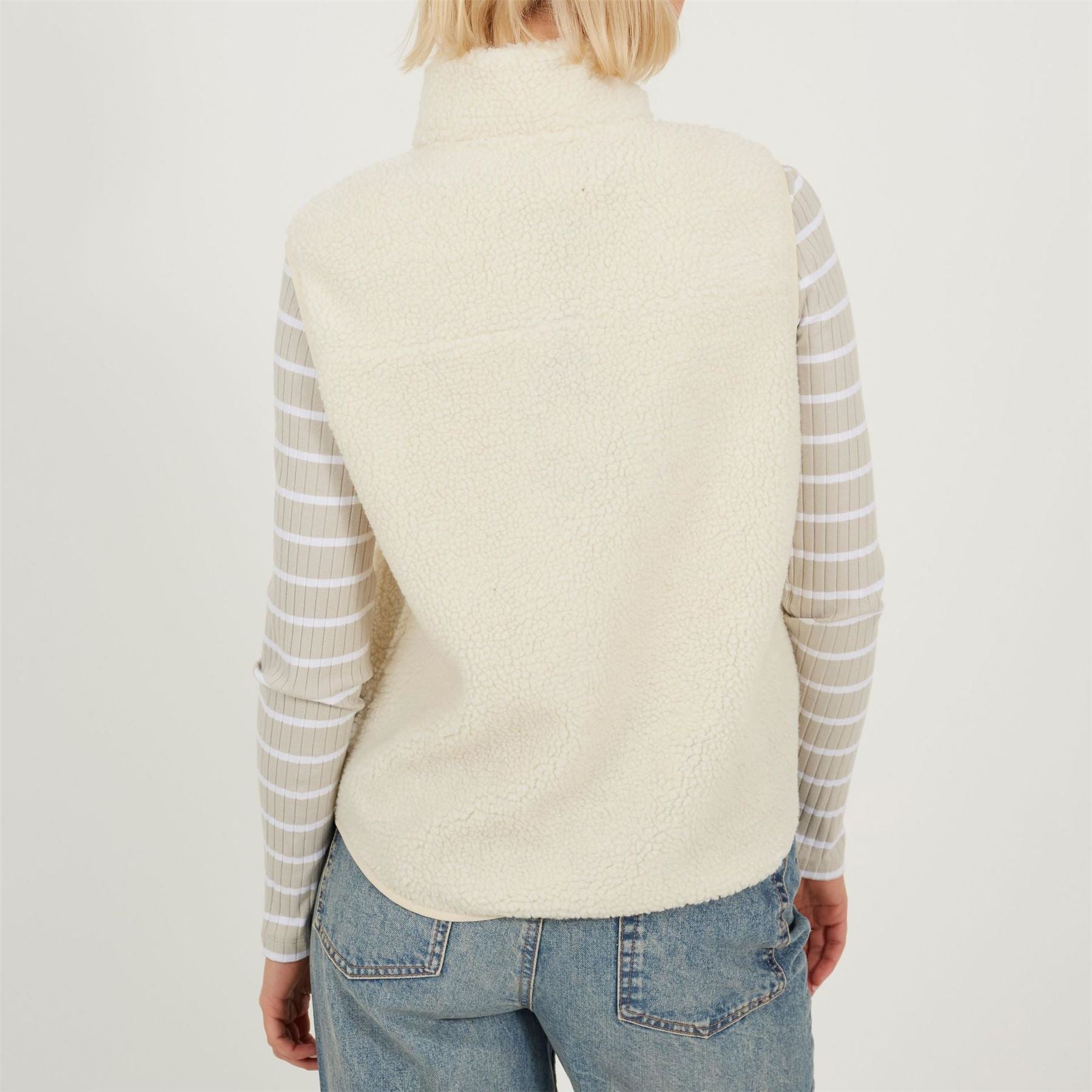 Brave Soul Womens Full Zip Fleece Gilet With Pocket Detail