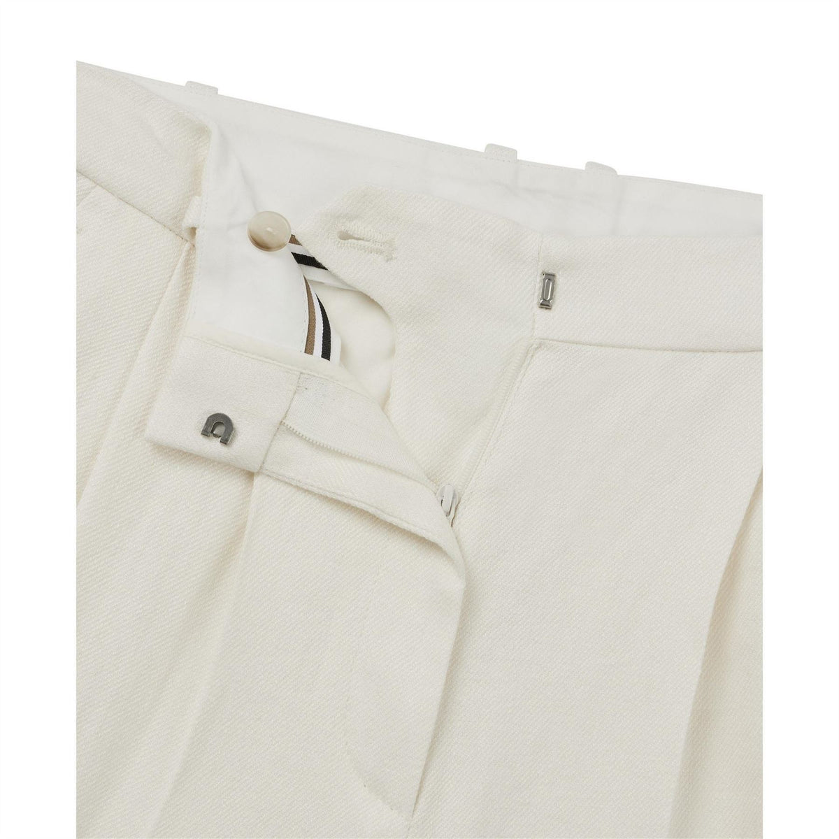 Boss Solid Patterned Straight Leg Trousers