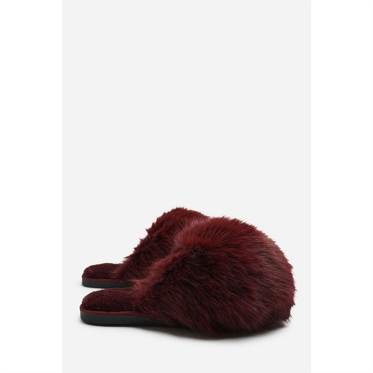 Wheres That From Ultimate Fluffy Beige Faux Fur Mule Slippers