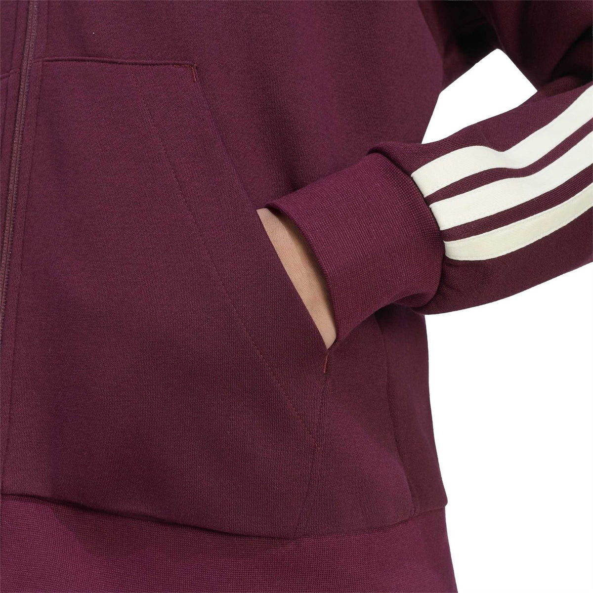 adidas Womens 3 Stripe Zip Track Hoodie