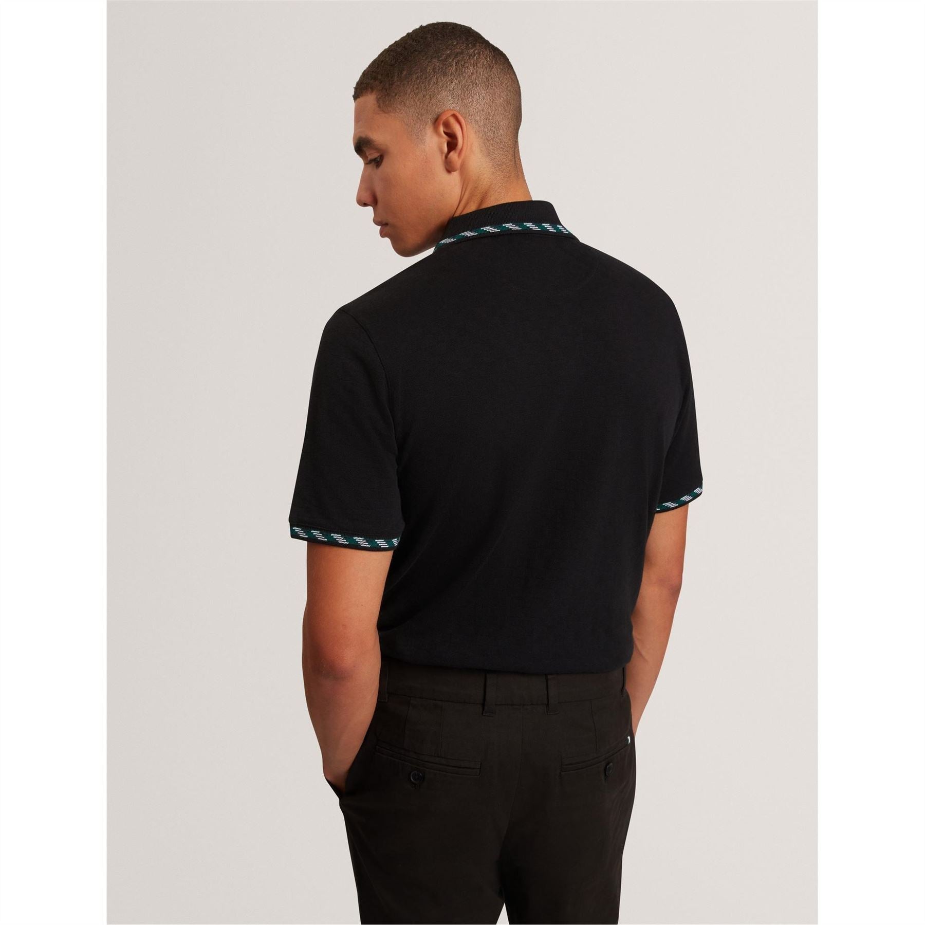 Ted Baker Jacquard Collared Neck Short Sleeve Polo Shirt