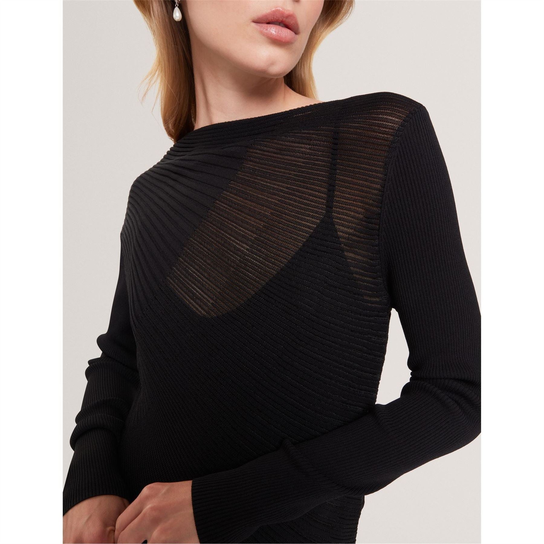 Ted Baker Long Sleeve Sheer Knitted Top